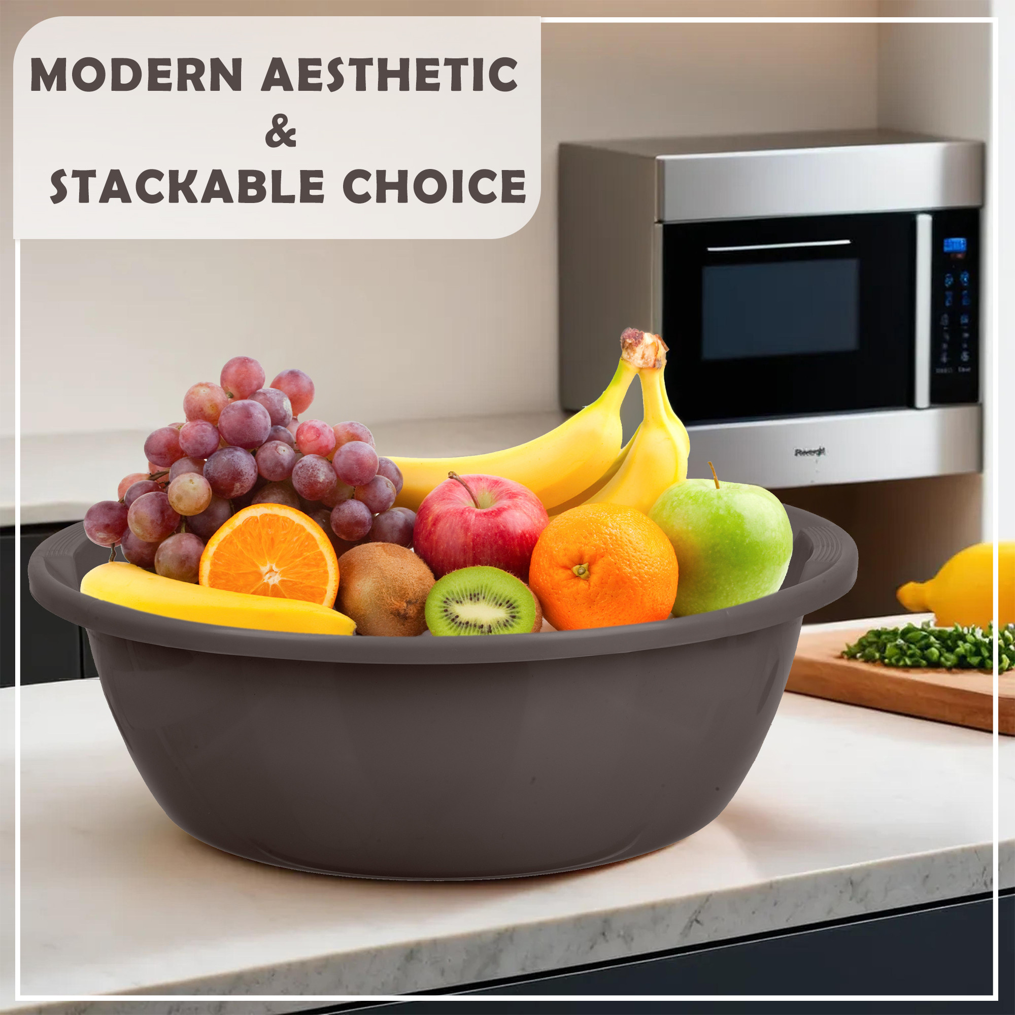 Kuber Industries  Kitchen Basket  Stationery Organizer Tub  Multipurpose Storage Organizer  Office Supplies Organizer for Pen-Pencil-Staplers-Clips  Desktop Organizer  12 LTR  Gray