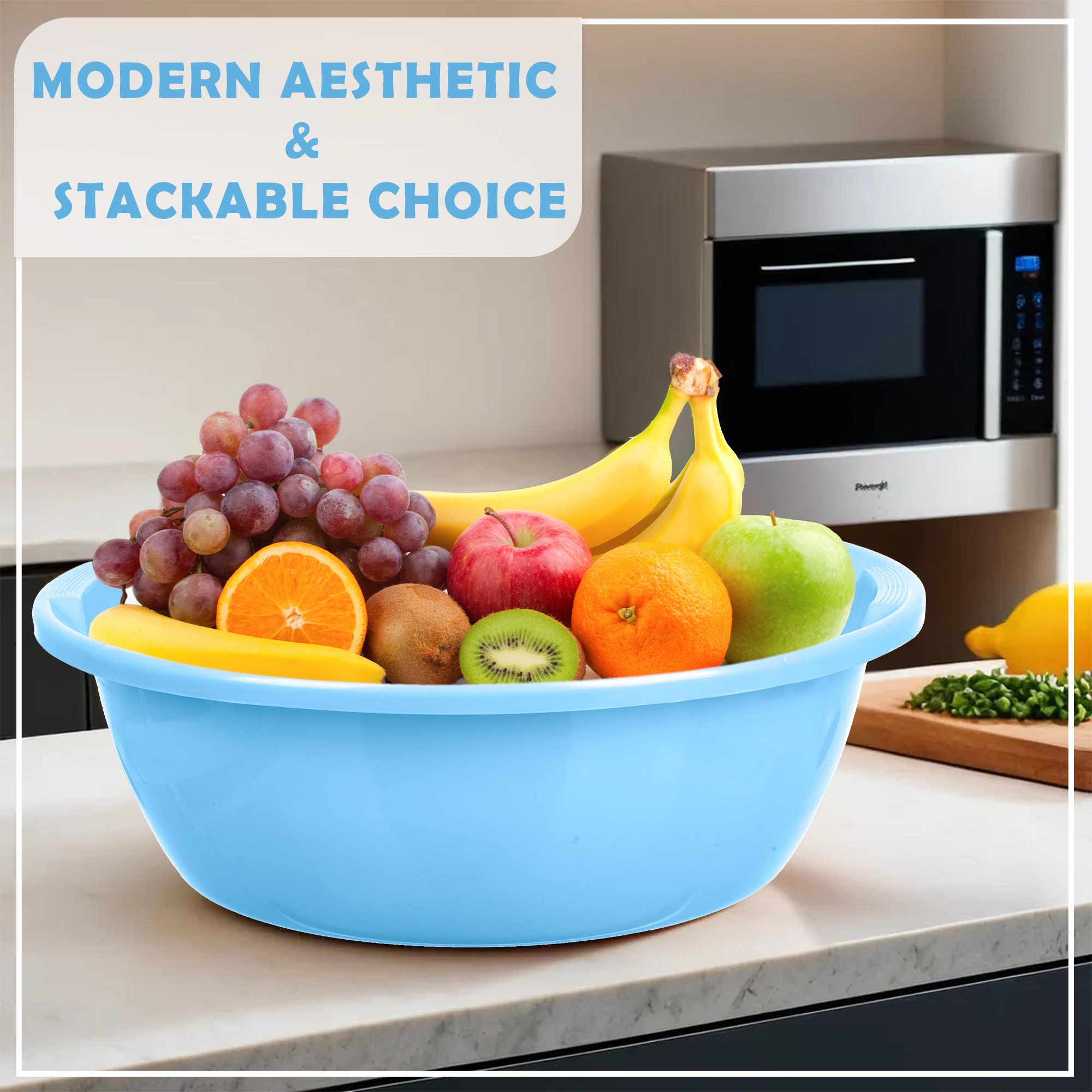 Kuber Industries  Kitchen Basket  Stationery Organizer Tub  Multipurpose Storage Organizer  Office Supplies Organizer for Pen-Pencil-Staplers-Clips  Desktop Organizer  12 LTR  Sky Blue