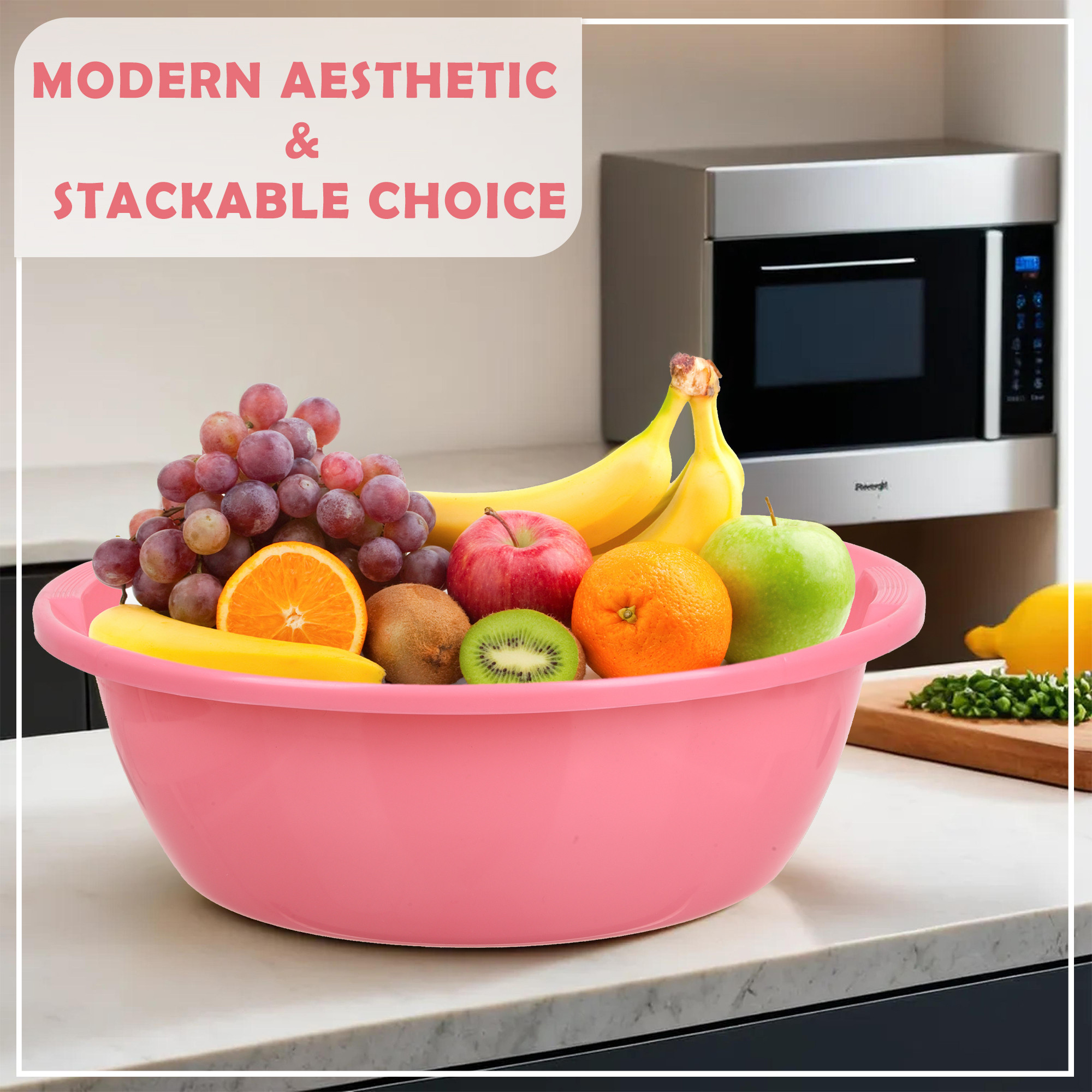 Kuber Industries  Kitchen Basket  Stationery Organizer Tub  Multipurpose Storage Organizer  Office Supplies Organizer for Pen-Pencil-Staplers-Clips  Desktop Organizer  12 LTR  Pink