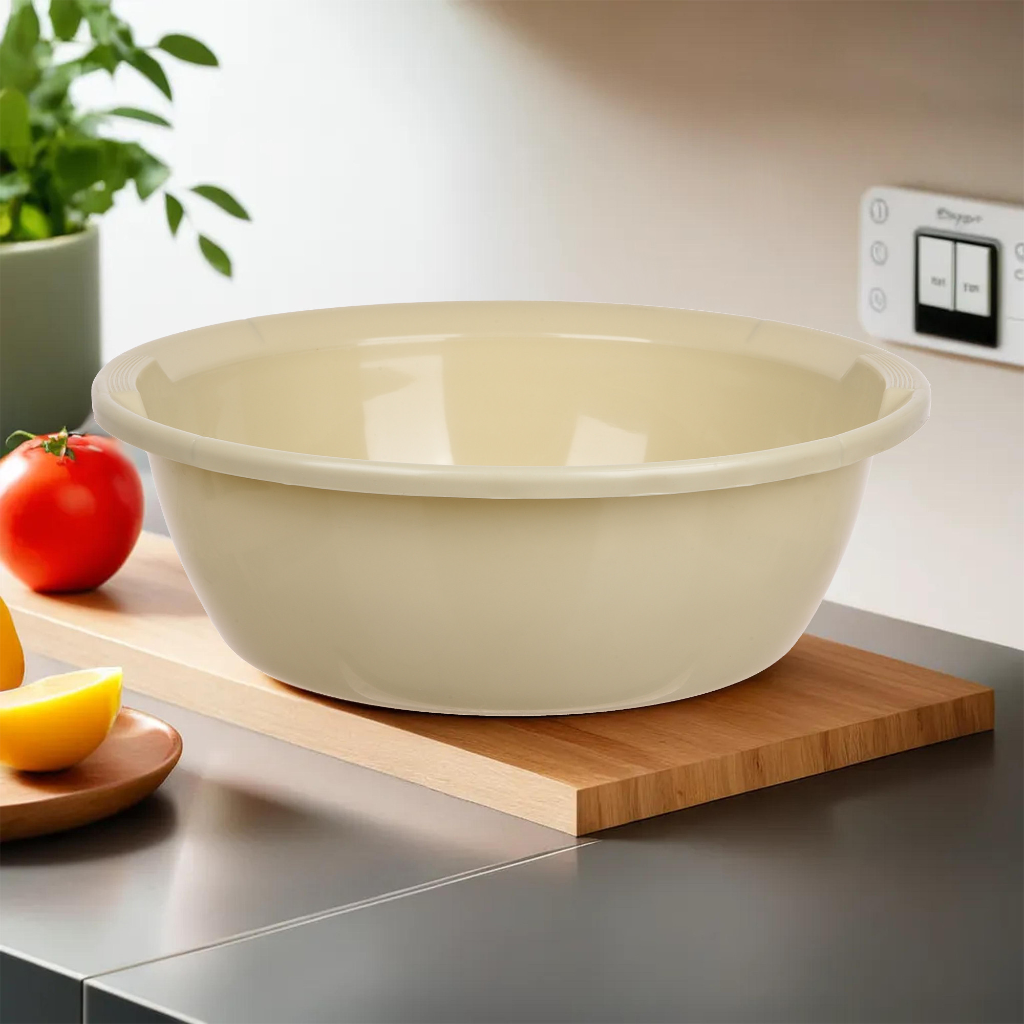 Kuber Industries  Kitchen Basket  Stationery Organizer Tub  Multipurpose Storage Organizer  Office Supplies Organizer for Pen-Pencil-Staplers-Clips  Desktop Organizer  12 LTR  Cream