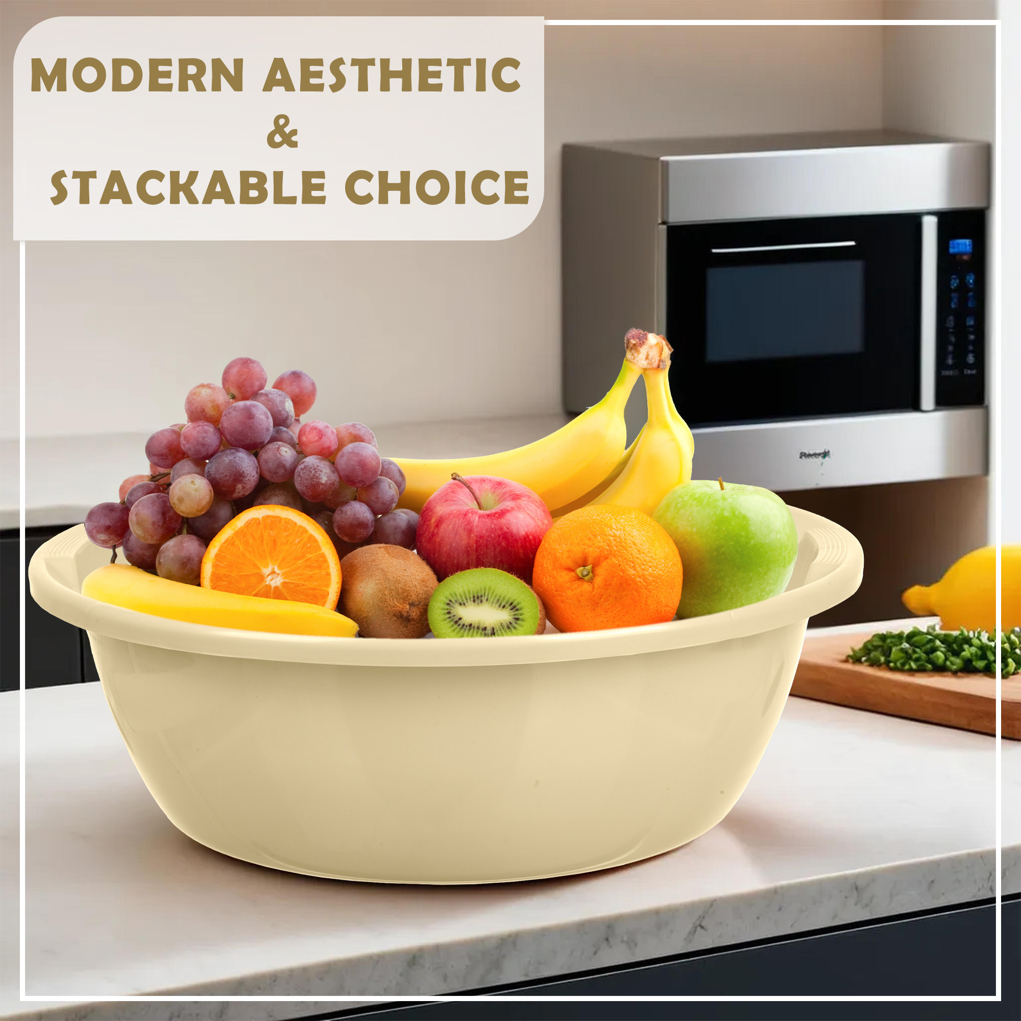 Kuber Industries  Kitchen Basket  Stationery Organizer Tub  Multipurpose Storage Organizer  Office Supplies Organizer for Pen-Pencil-Staplers-Clips  Desktop Organizer  12 LTR  Cream