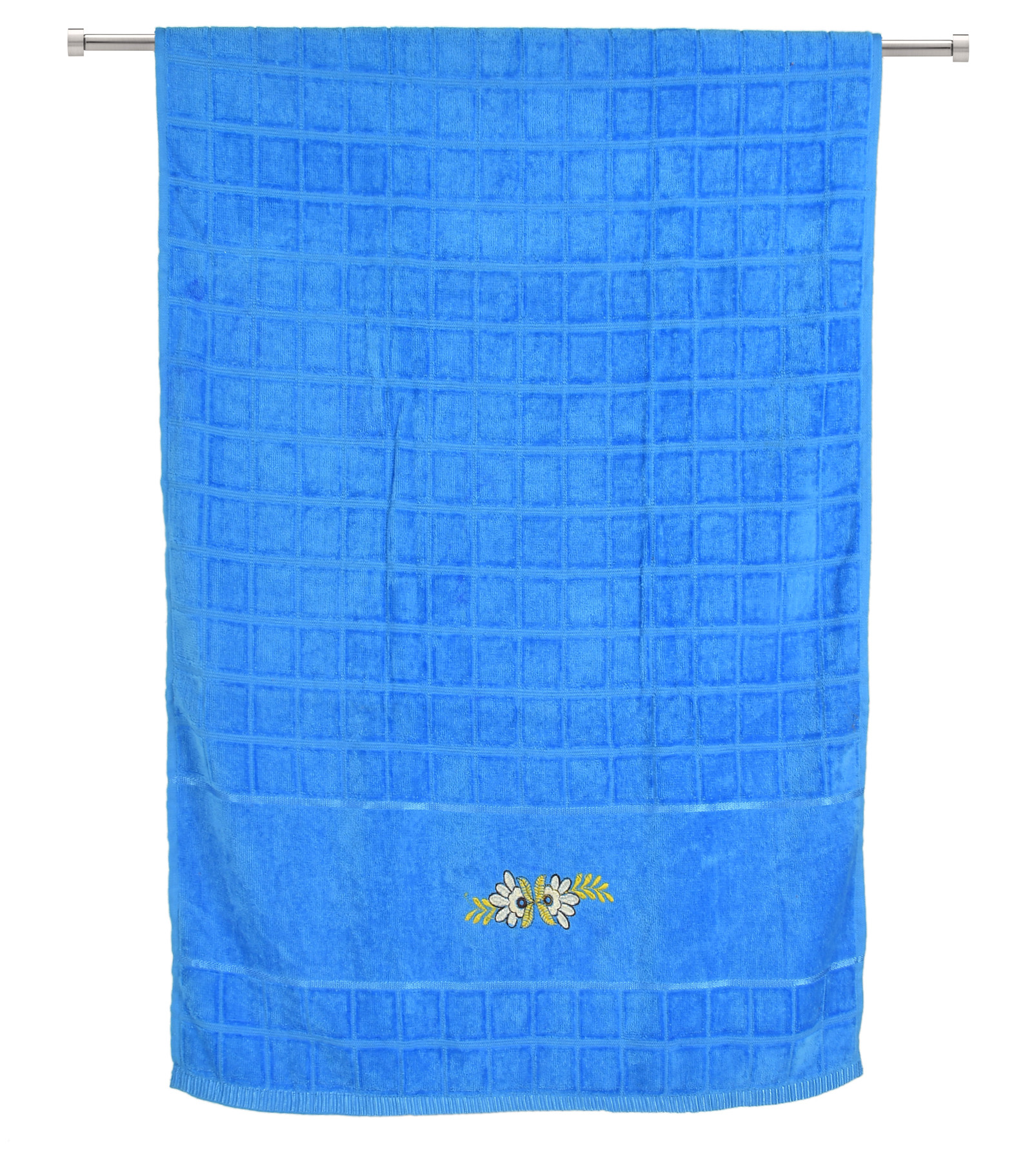 Kuber Industries  Luxurious, Soft Cotton Bath Towel With Check Border, 30