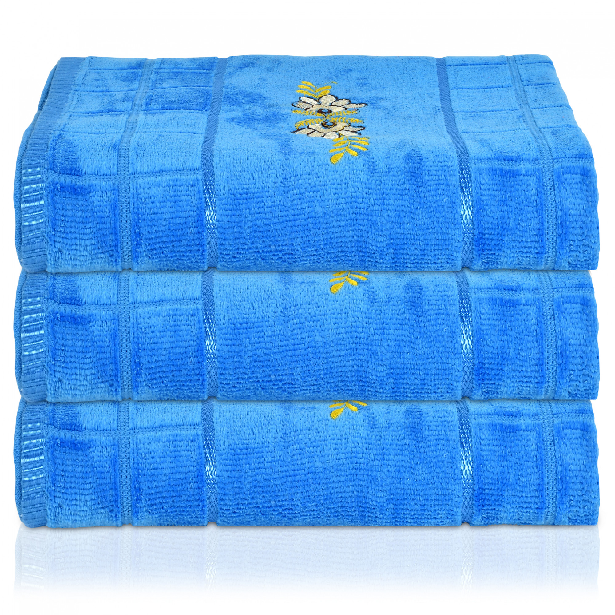 Kuber Industries  Luxurious, Soft Cotton Bath Towel With Check Border, 30