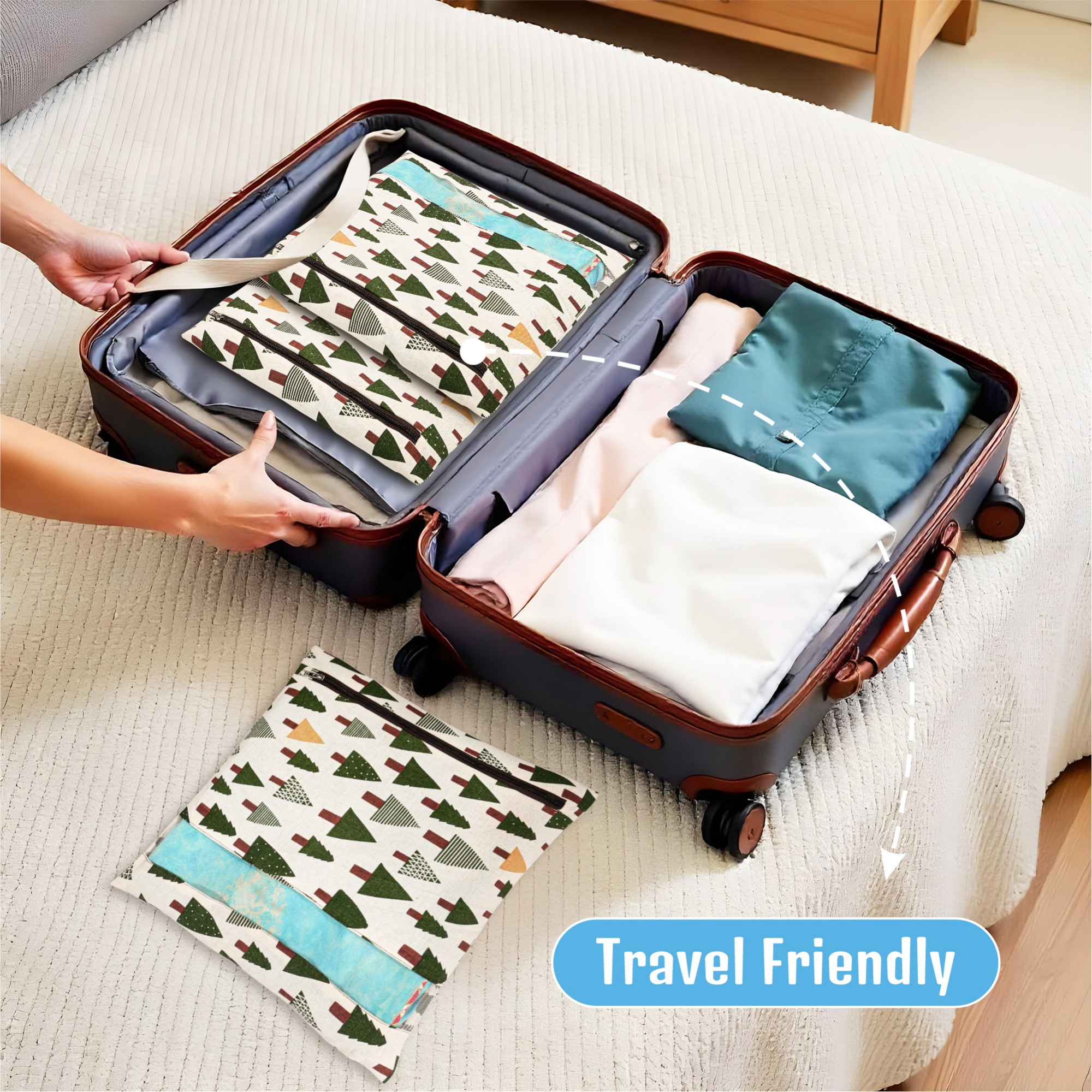 Kuber Industries  Mesh Window Cotton  Saree Covers for StorageGifting  Saree Organiser for WardrobeStorage  Saree Bags with Zip  Saree Organiser for Wardrobe  Tree - Green