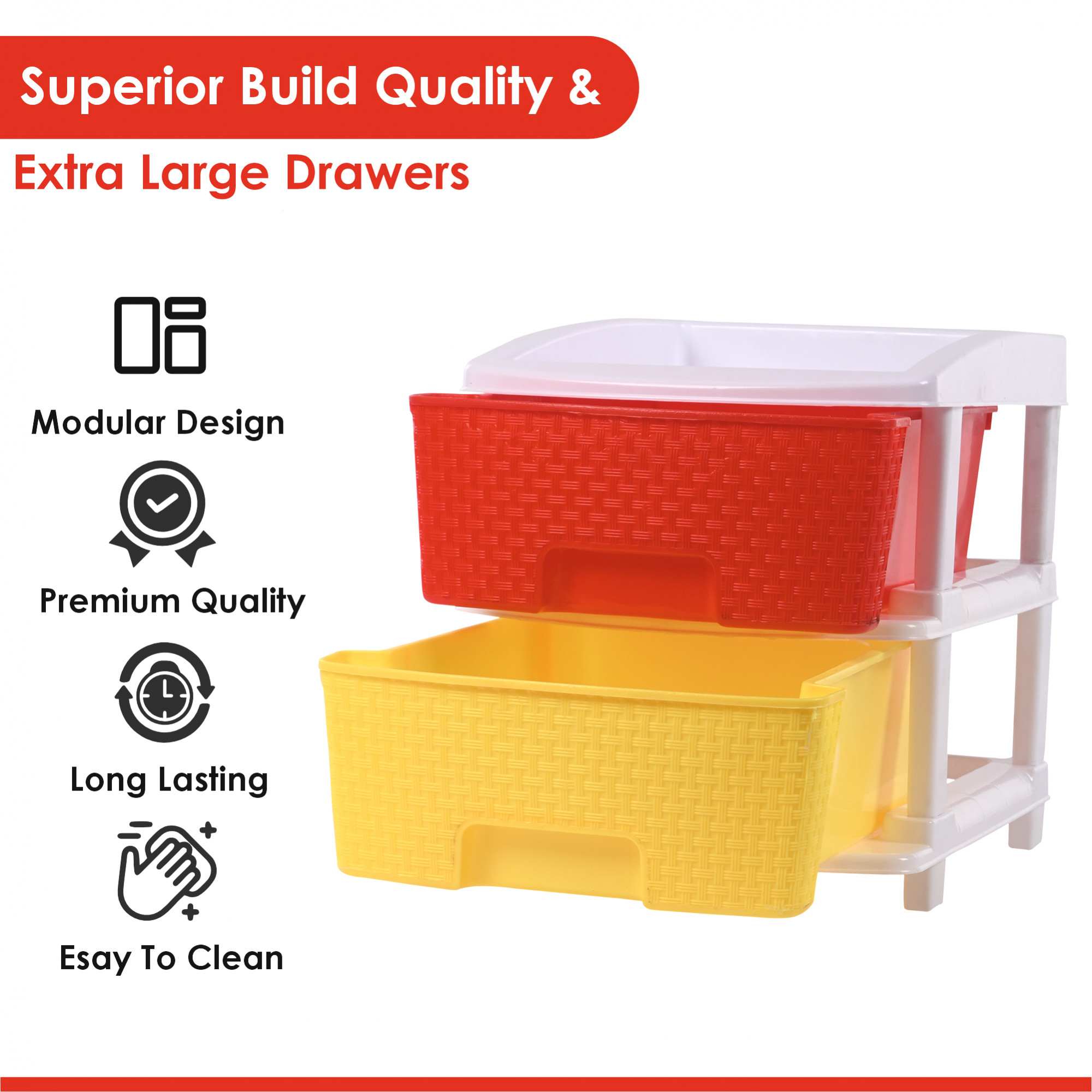 Kuber Industries  Modular Drawer Storage Chest  Plastic Storage Rack for Home Office Hospital Parlor School  stationery Items  Multipurpose Cabinet Organizer  Multicolor