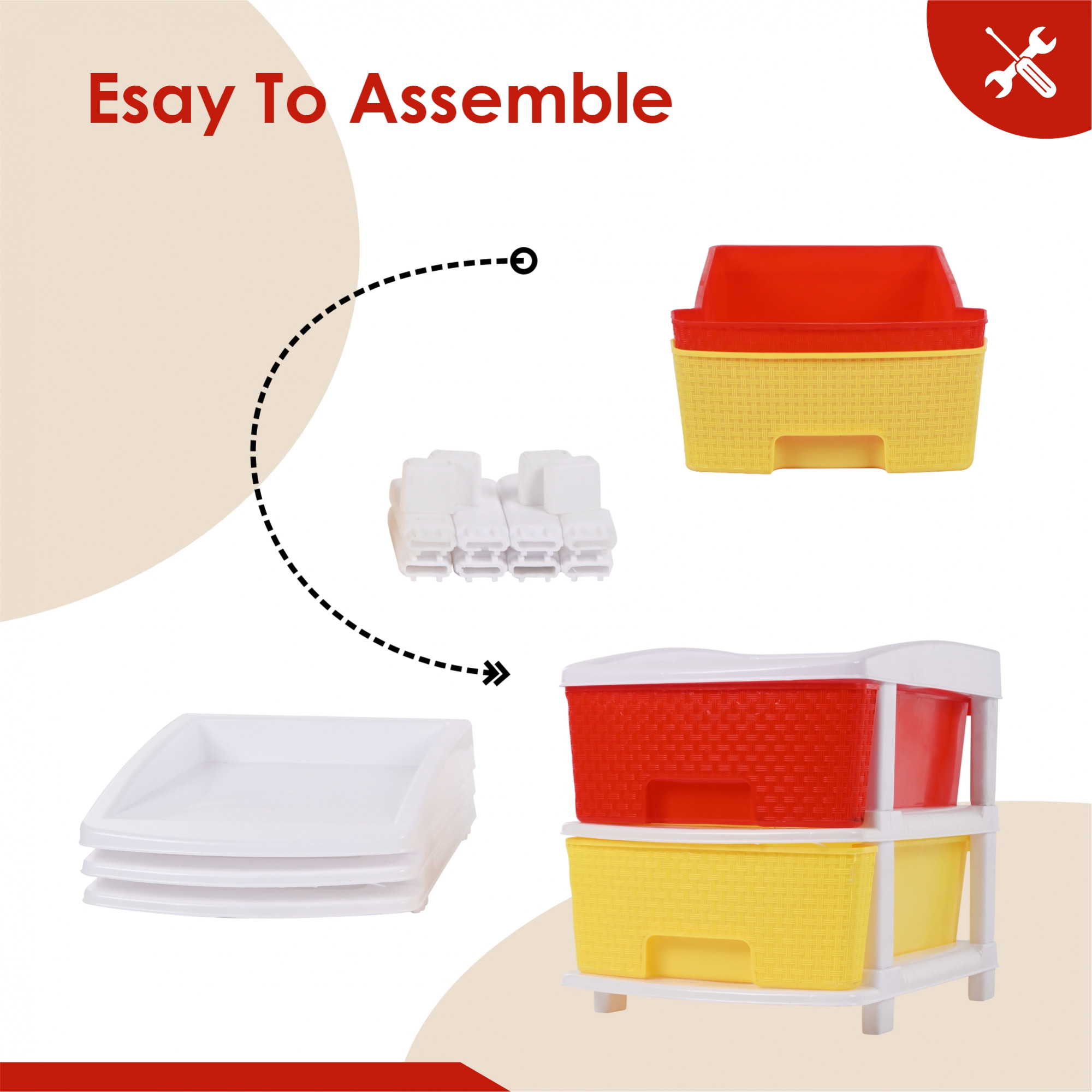 Kuber Industries  Modular Drawer Storage Chest  Plastic Storage Rack for Home Office Hospital Parlor School  stationery Items  Multipurpose Cabinet Organizer  Multicolor