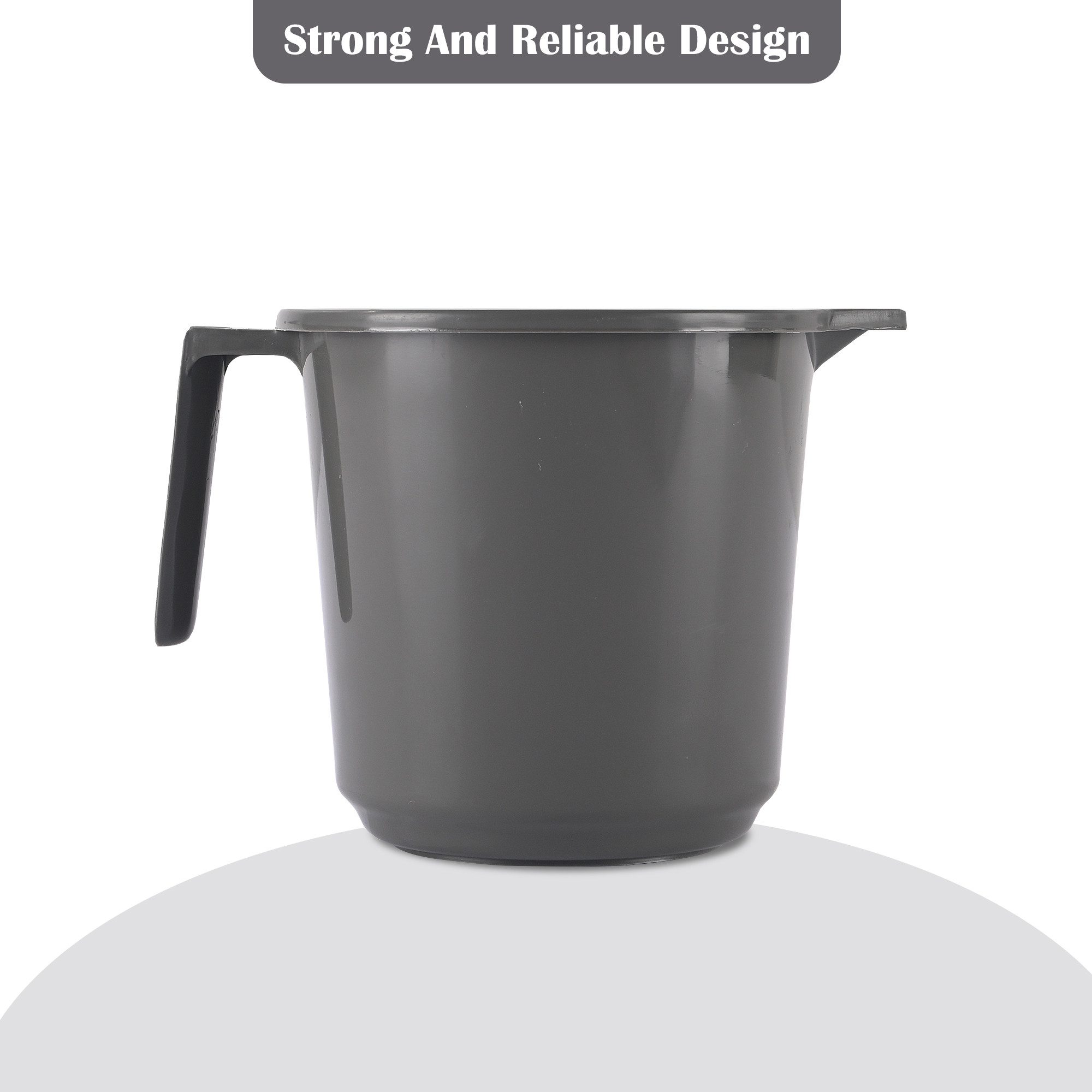 Kuber Industries  Multi-Functional 1 Ltr Plastic Mug for Bathroom  Durable for Daily Use in Bathrooms  Sturdy and Lightweight Bathing Mug for Rinsing and Showering  Grey