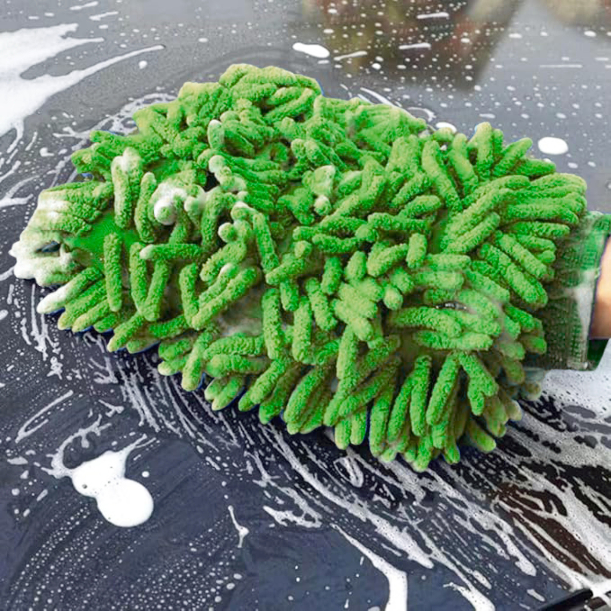 Kuber Industries  Multipurpose Microfiber Glove Duster for Home Cleaning  Soft  Reusable Dusting ClothDust Cleaner - Ideal for Fans Cars Sofas  Furniture  Plain Green