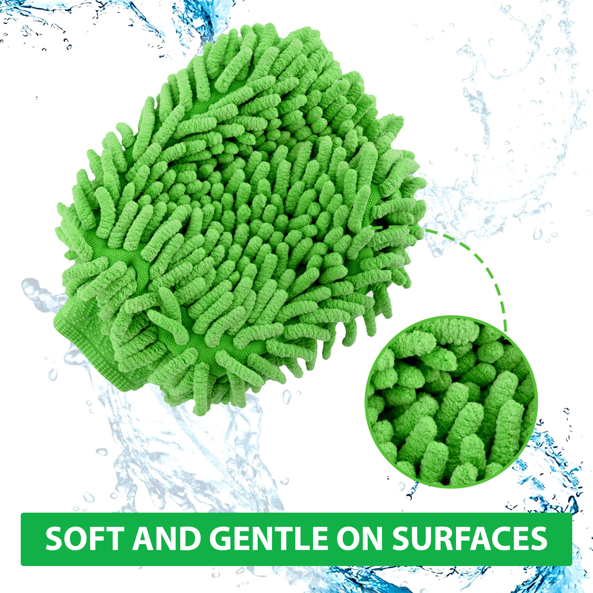 Kuber Industries  Multipurpose Microfiber Glove Duster for Home Cleaning  Soft  Reusable Dusting ClothDust Cleaner - Ideal for Fans Cars Sofas  Furniture  Plain Green