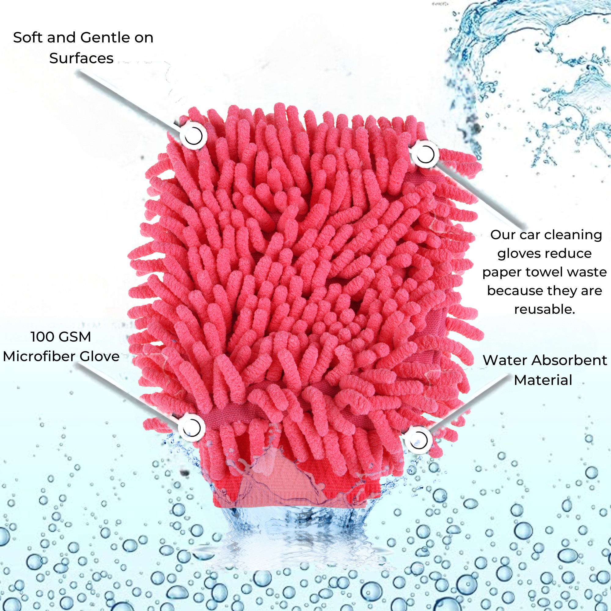 Kuber Industries  Multipurpose Microfiber Glove Duster for Home Cleaning  Soft  Reusable Dusting ClothDust Cleaner - Ideal for Fans Cars Sofas  Furniture  Plain Pink