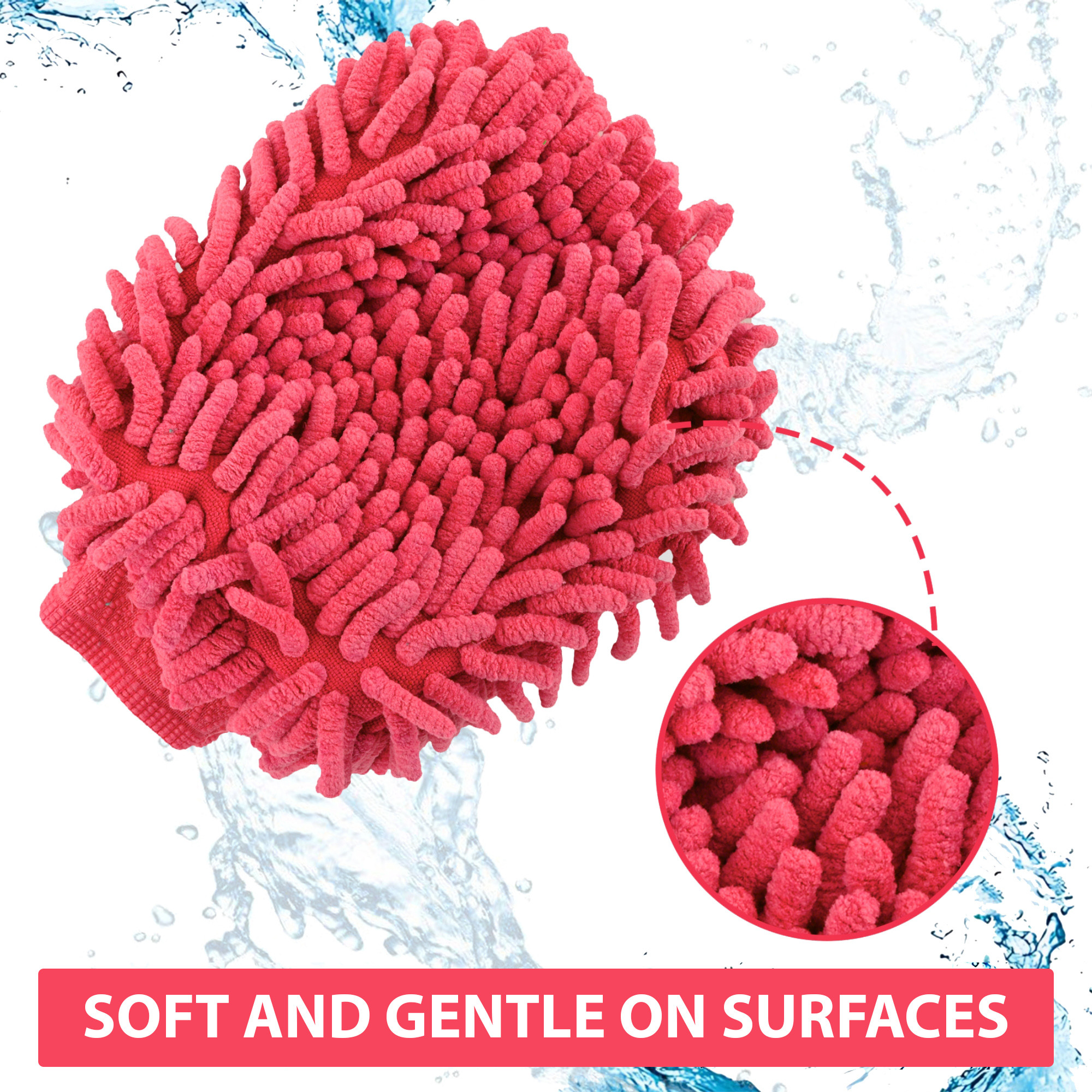 Kuber Industries  Multipurpose Microfiber Glove Duster for Home Cleaning  Soft  Reusable Dusting ClothDust Cleaner - Ideal for Fans Cars Sofas  Furniture  Plain Pink