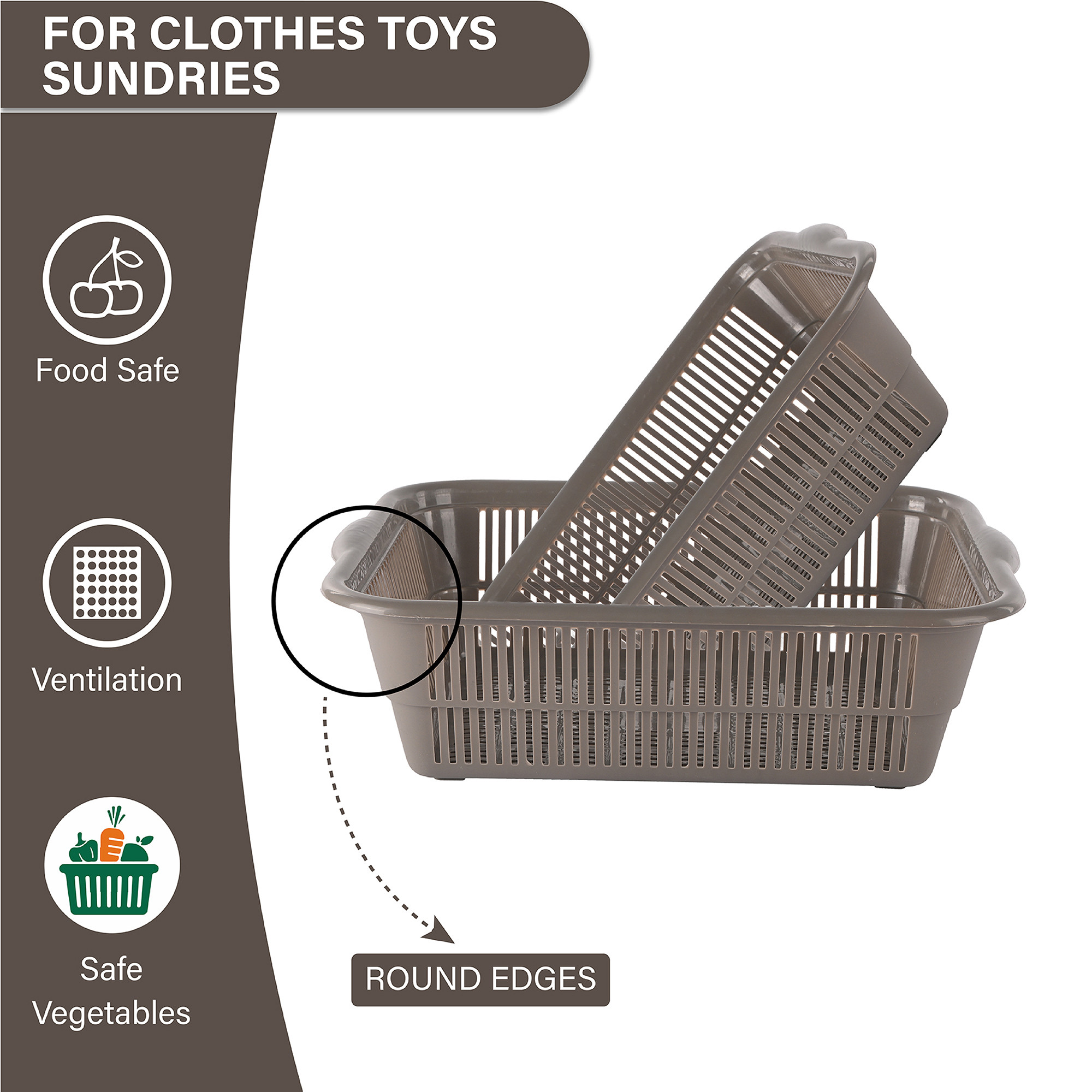 Kuber Industries  Multipurpose Plastic Storage Baskets for Organizing Home  Office  Clothes Makeup  Stationery Storage BoxTray- Ideal for Kitchen Bathroom and Room  Plain Beige