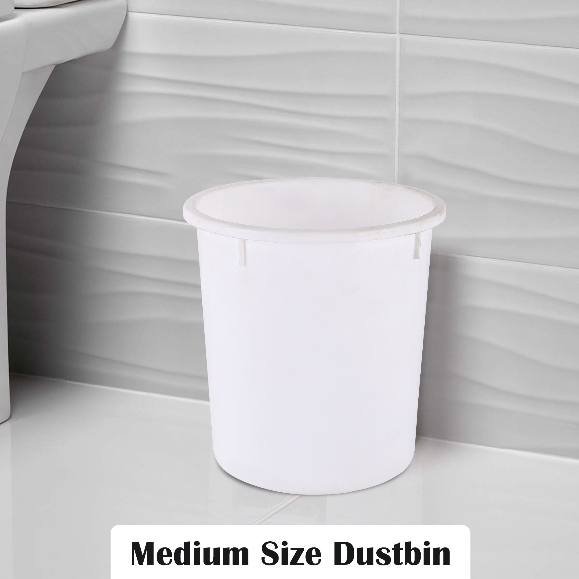 Kuber Industries  Open-Top 5 Liters Dustbin for Bedroom Bathroom  Kitchen  Durable  Portable Garbage Bin for Daily Household Use  Dustbin for Office Spaces  White
