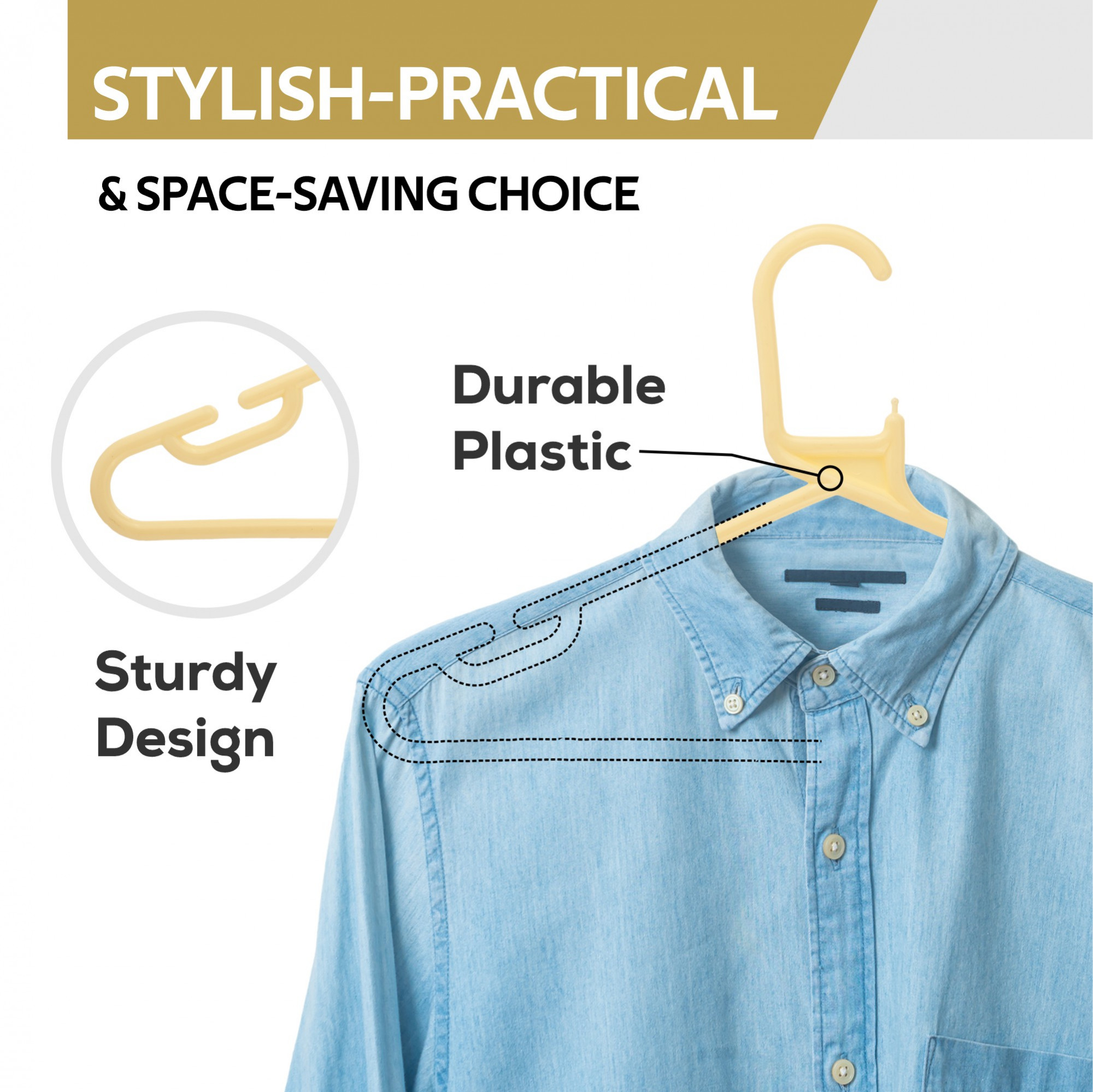 Kuber Industries  Pack of 6  Hangers  Multi-Purpose Hangers for Trouser Skirts Coat Dresses  Ties  Plastic Clothes Almirah Hangers for Wardrobe Cabinets Closet  European Style  Cream