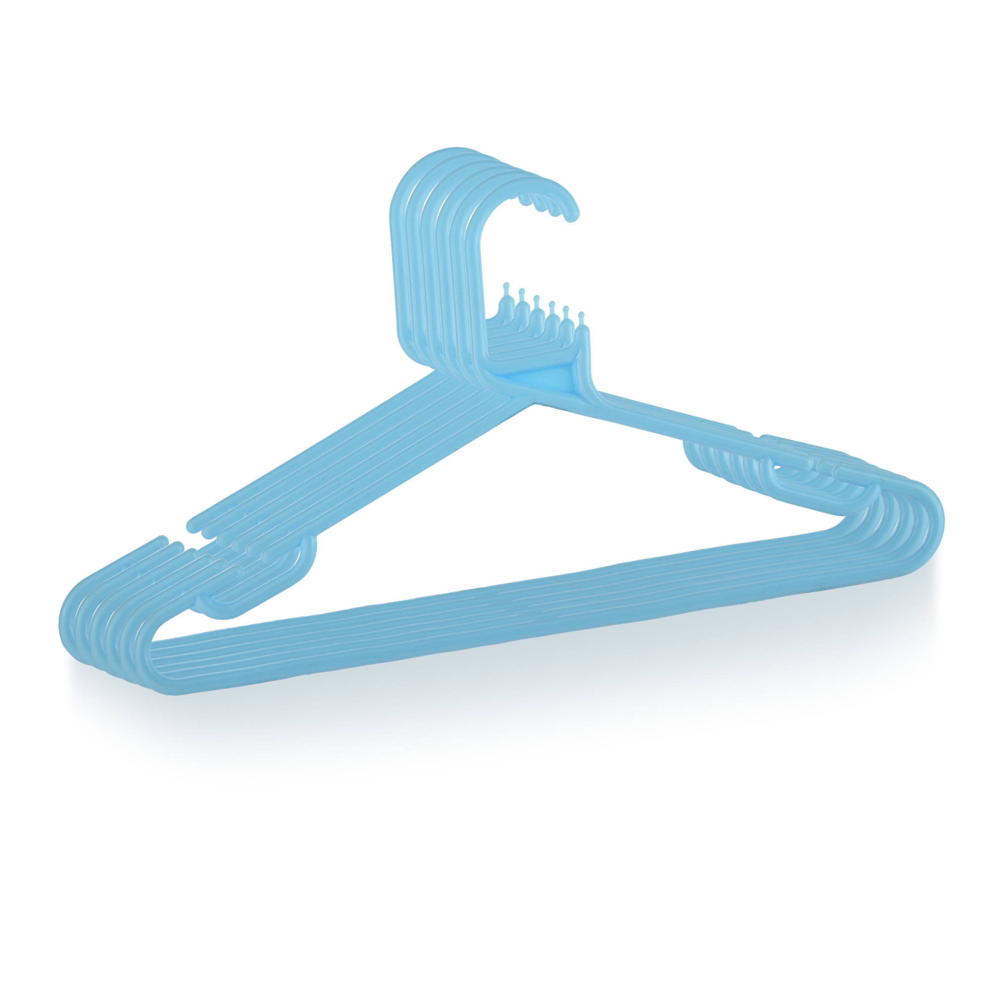 Kuber Industries  Pack of 6  Hangers  Multi-Purpose Hangers for Trouser Skirts Coat Dresses  Ties  Plastic Clothes Almirah Hangers for Wardrobe Cabinets Closet  European Style  Blue