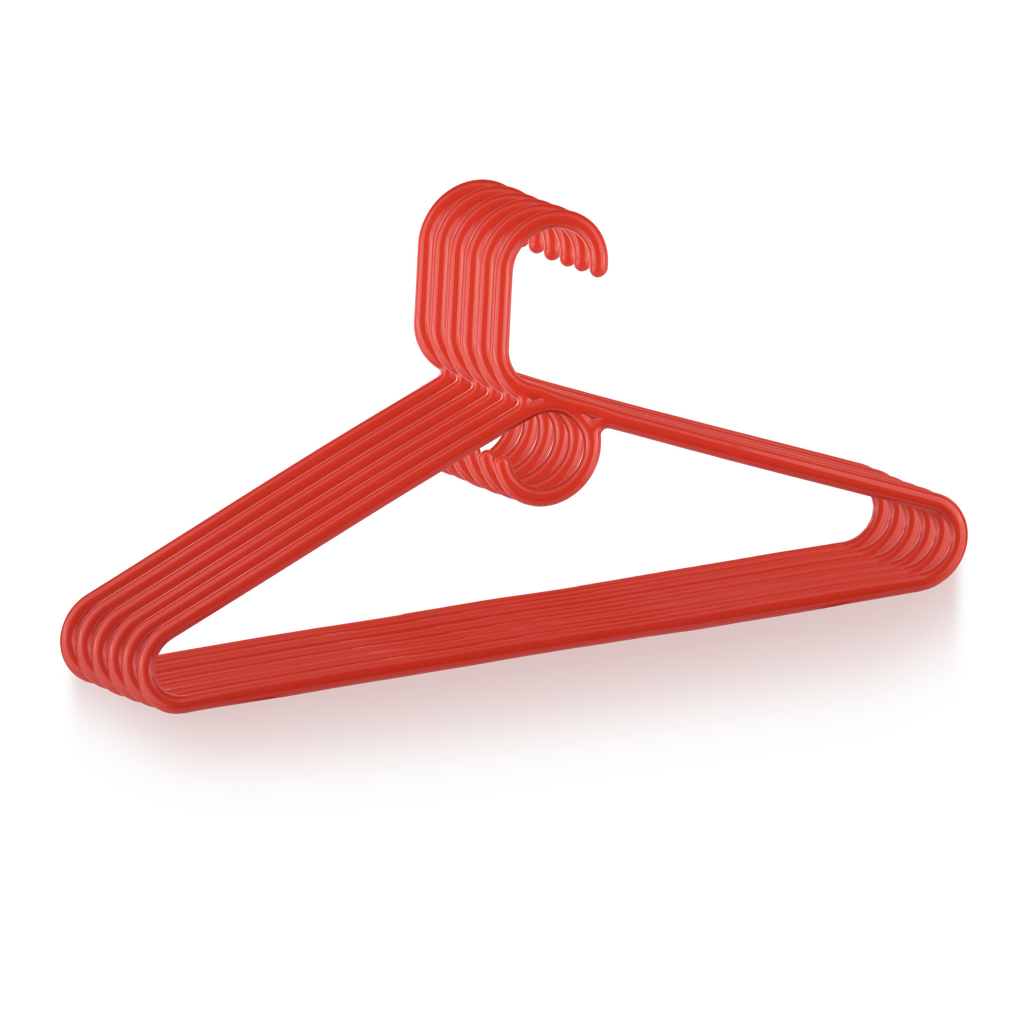 Kuber Industries  Pack of 6  Hangers  Multi-Purpose Hangers for Trouser Skirts Coat Dresses  Ties  Plastic Clothes Almirah Hangers for Wardrobe Cabinets Closet  American Style  Red