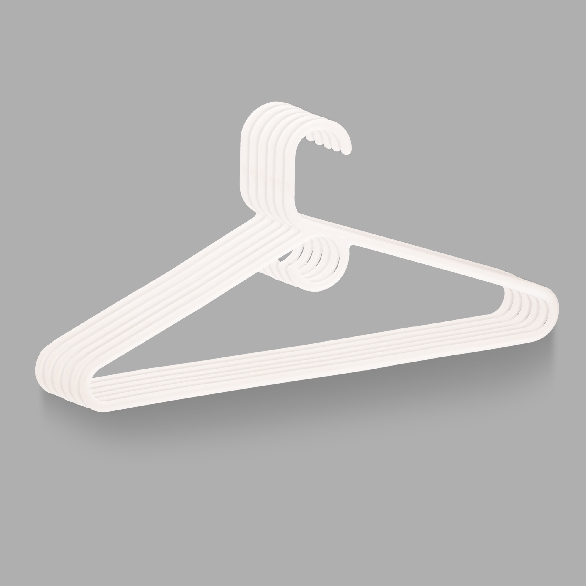 Kuber Industries  Pack of 6  Hangers  Multi-Purpose Hangers for Trouser Skirts Coat Dresses  Ties  Plastic Clothes Almirah Hangers for Wardrobe Cabinets Closet  American Style  White