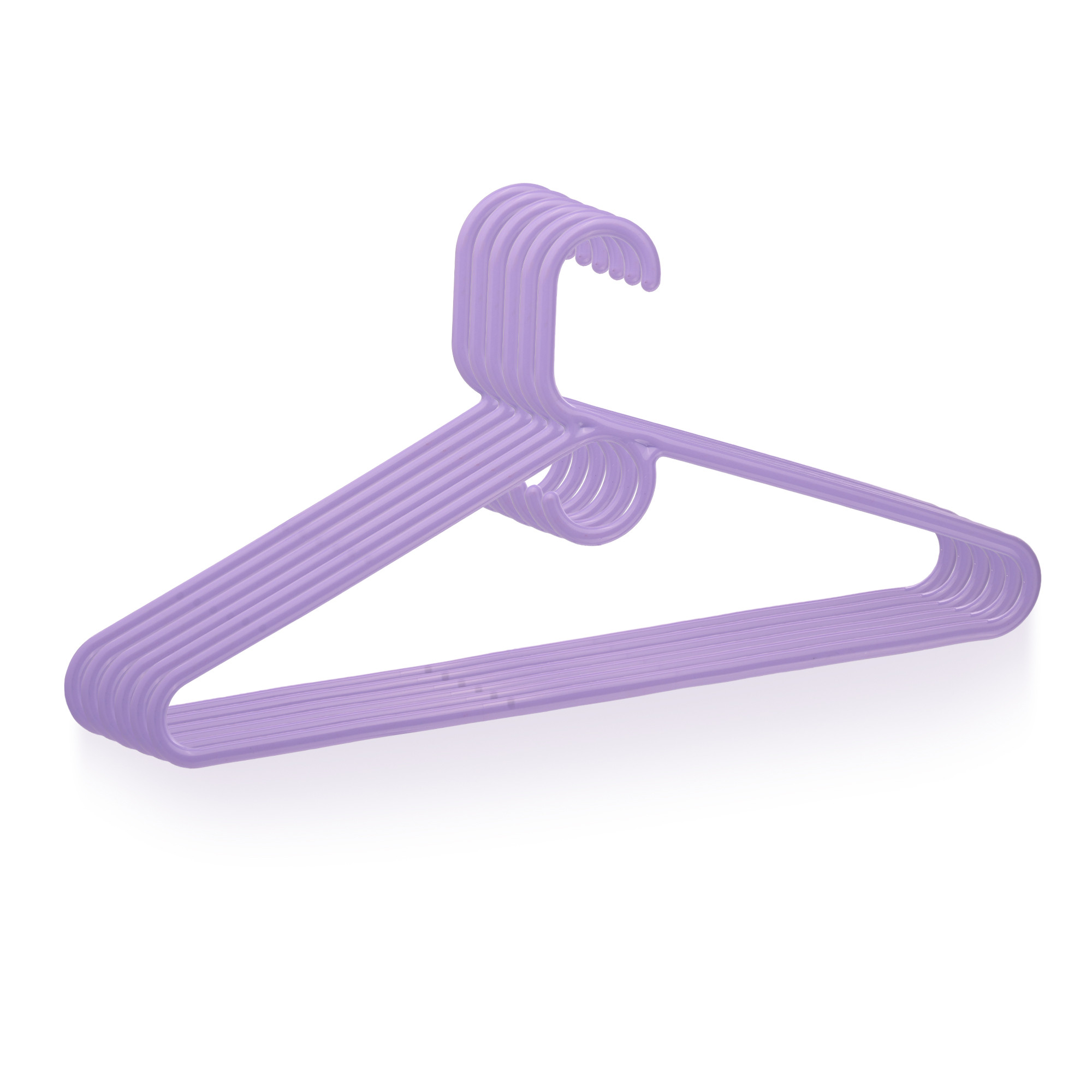 Kuber Industries  Pack of 6  Hangers  Multi-Purpose Hangers for Trouser Skirts Coat Dresses  Ties  Plastic Clothes Almirah Hangers for Wardrobe Cabinets Closet  American Style  Purple