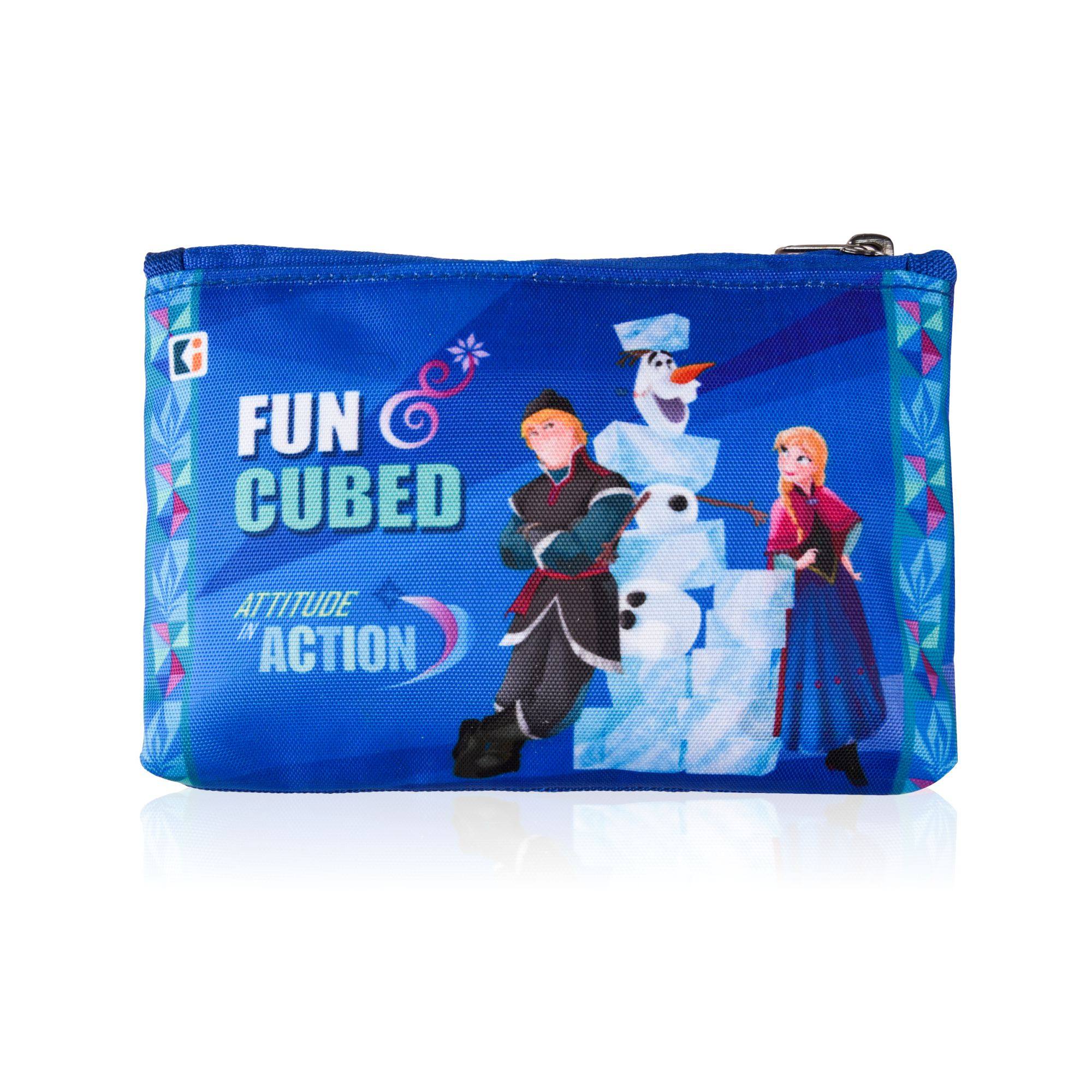 Kuber Industries  Pencil Pouch  Square Stationary Pouch  Pen-Pencil Box for Kids  School Geometry Pouch  Pencil Utility Bag  Zipper Pencil Organizer  Disney-Frozen  Blue