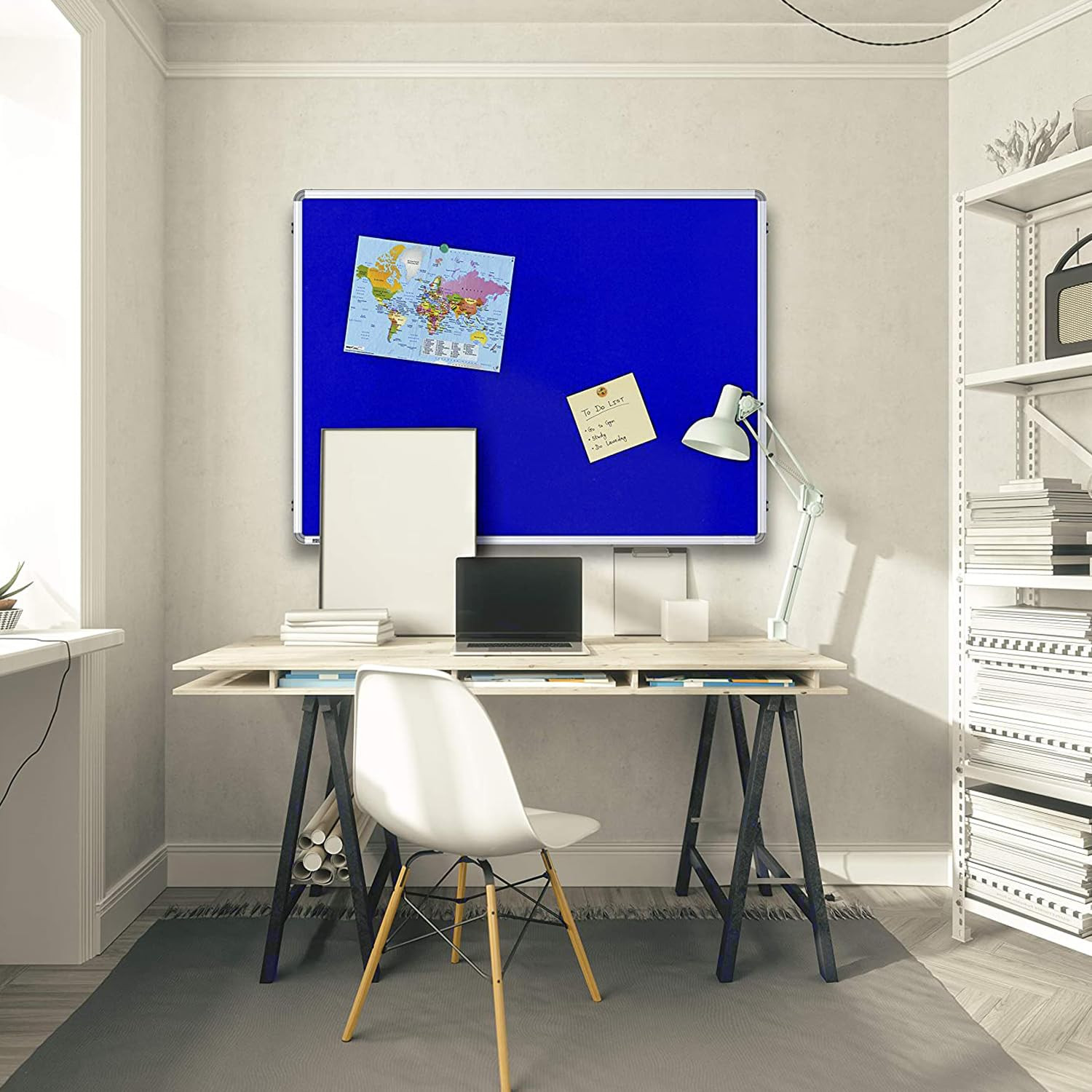 Kuber Industries- Pin-Up Board- 2 x 3 Feet (Blue)