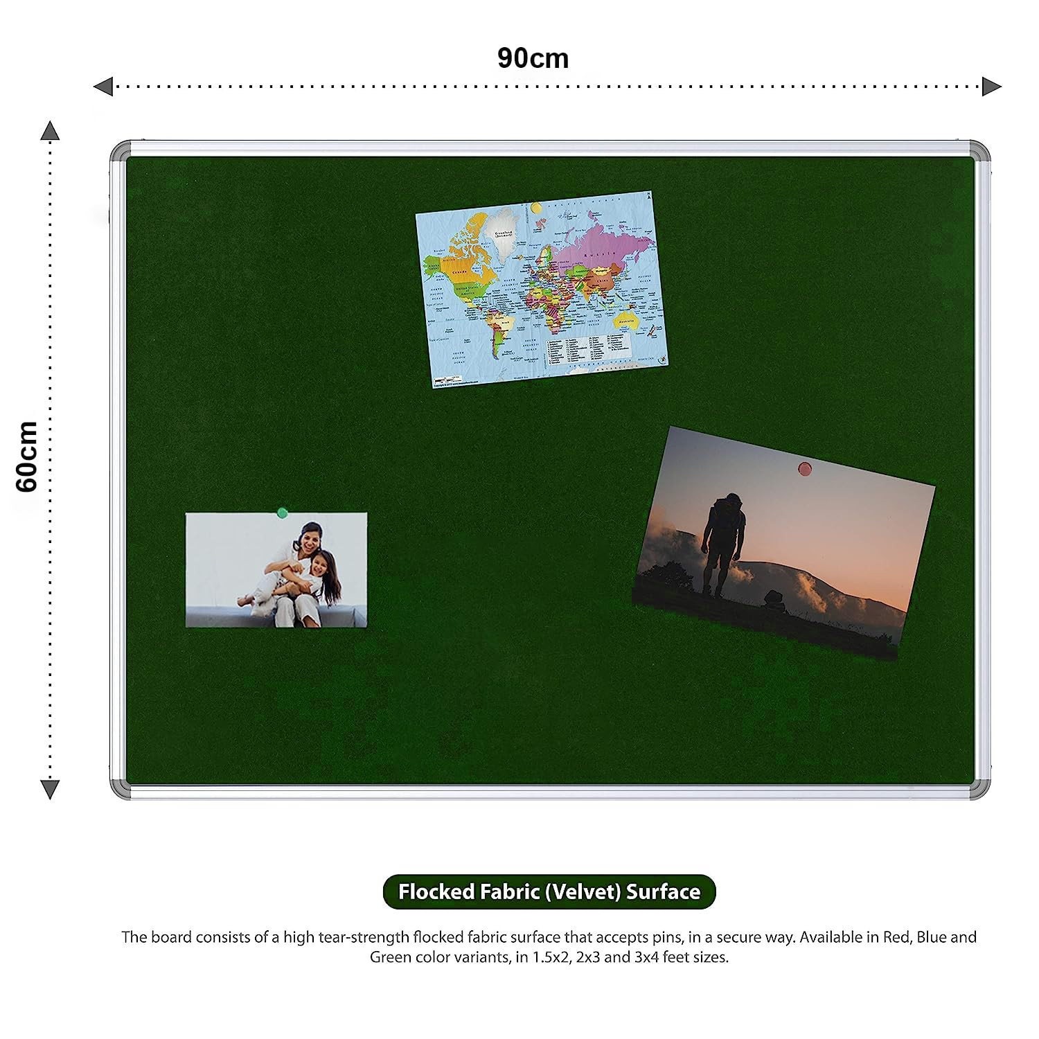 Kuber Industries- Pin-Up Board- 2 x 3 Feet (Green)