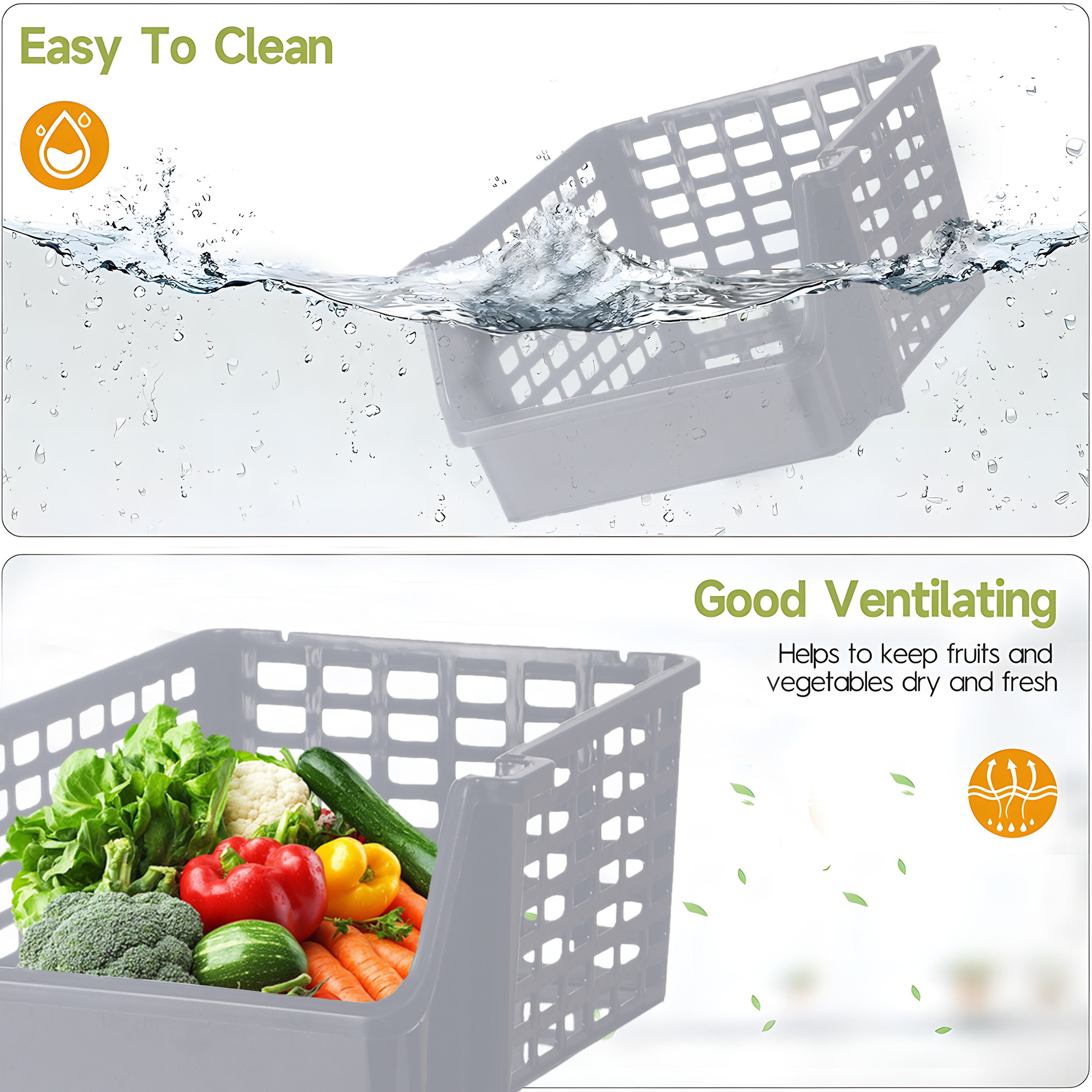 Kuber Industries  Plastic Bathroom Organiser Rack for Storage  Stackable Rack for Kitchen  Home  Office Stationery Organizer  Basket Shelf for Vegetable and Fruits  Light Grey