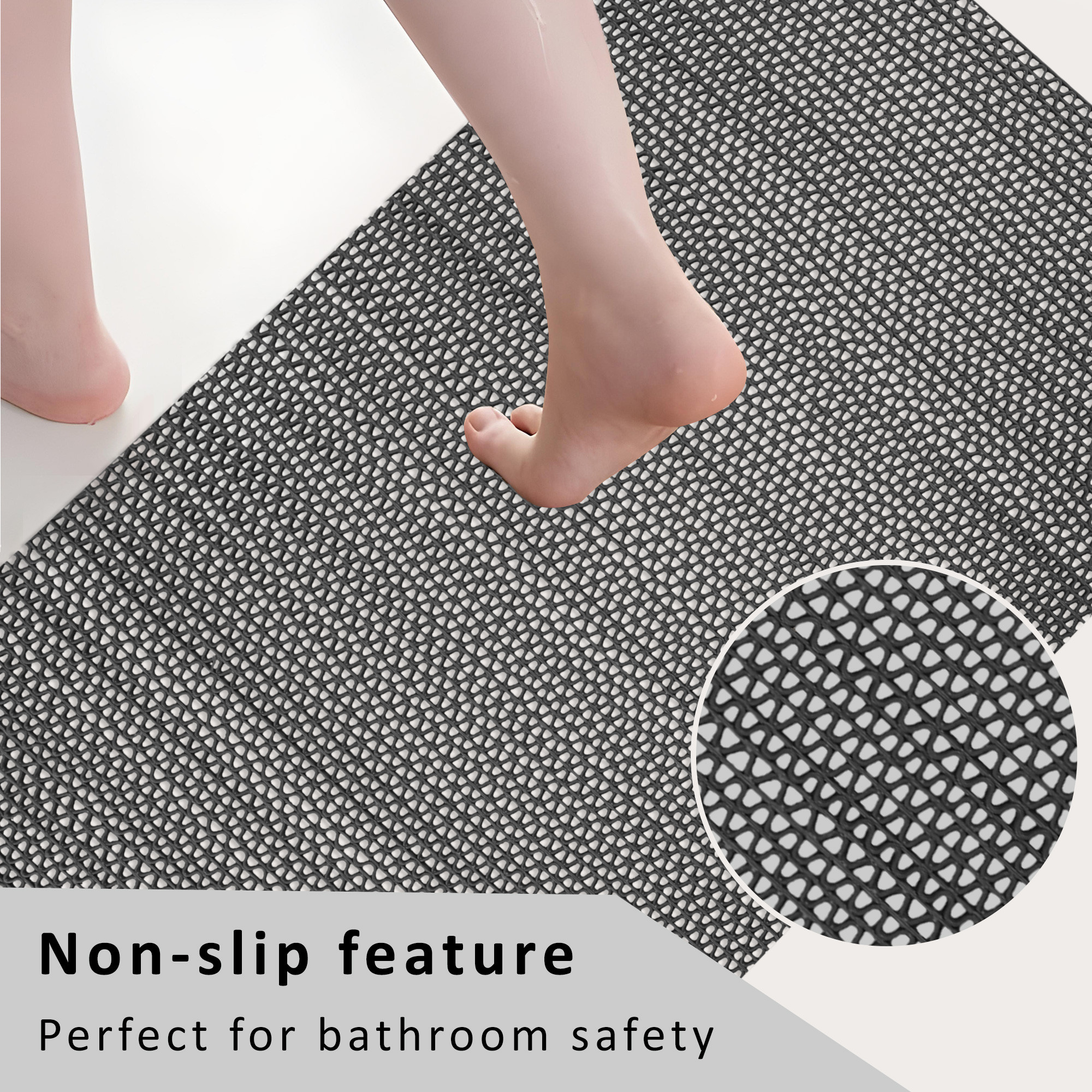 Kuber Industries  PVC Rubber Anti Skid  Multipurpose Bathing  Entrance Area Mat  Bathroom RugsCarpet Mats for Floor Swimming Pool Rainmat  Anti Slip ShowerFoot Mats  Black