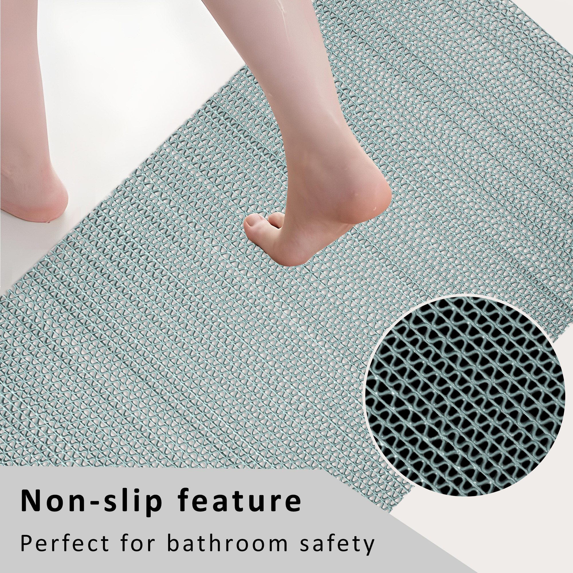 Kuber Industries  PVC Rubber Anti Skid  Multipurpose Bathing  Entrance Area Mat  Bathroom RugsCarpet Mats for Floor Swimming Pool Rainmat  Anti Slip ShowerFoot Mats  Grey