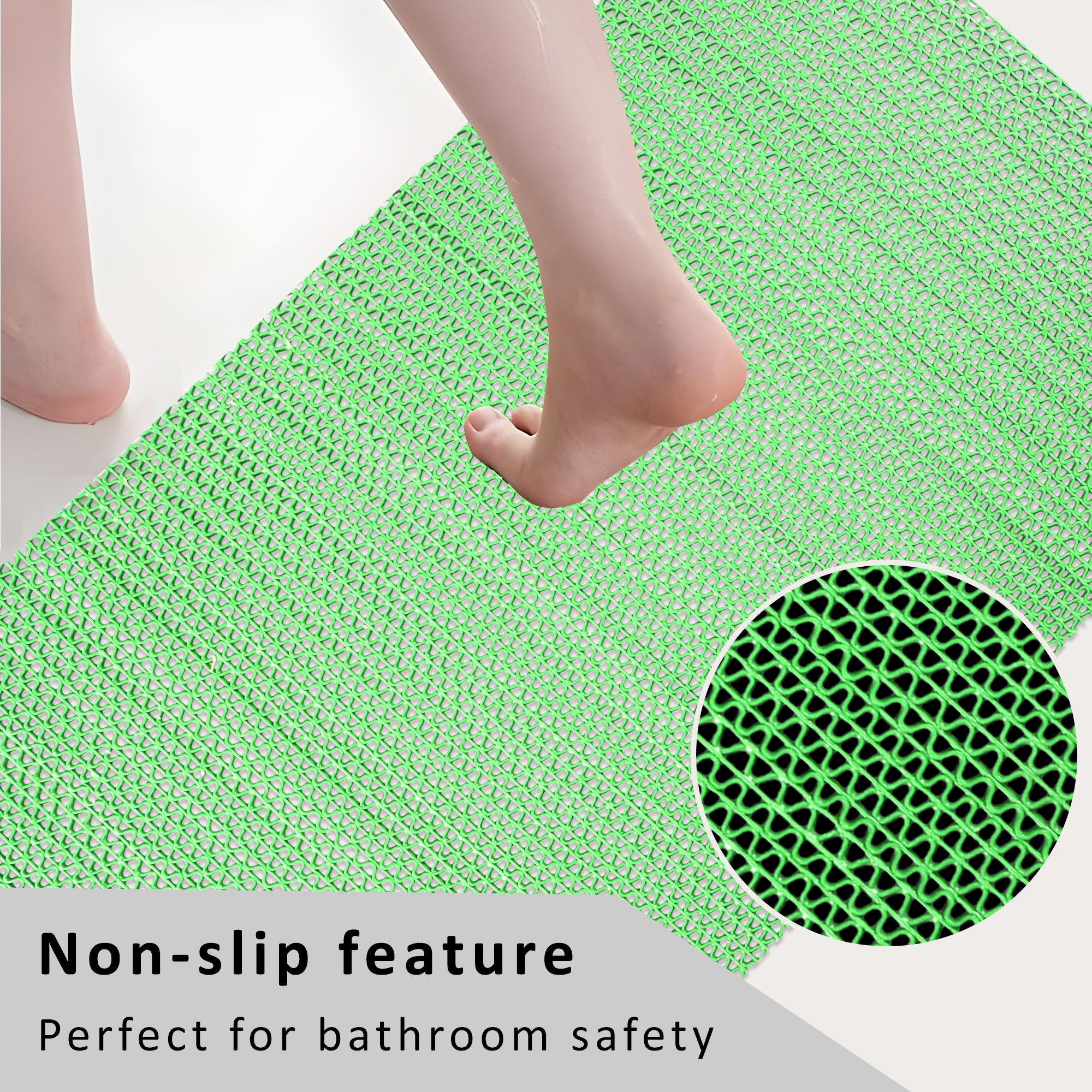 Kuber Industries  PVC Rubber Anti Skid  Multipurpose Bathing  Entrance Area Mat  Bathroom RugsCarpet Mats for Floor Swimming Pool Rainmat  Anti Slip ShowerFoot Mats  Green