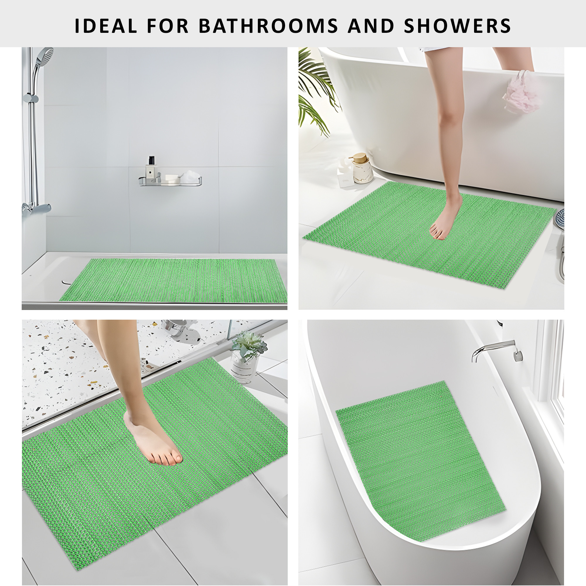 Kuber Industries  PVC Rubber Anti Skid  Multipurpose Bathing  Entrance Area Mat  Bathroom RugsCarpet Mats for Floor Swimming Pool Rainmat  Anti Slip ShowerFoot Mats  Green
