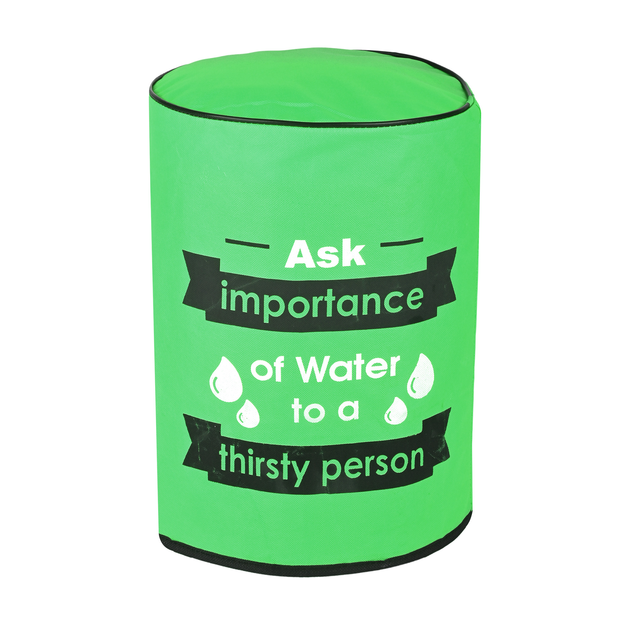 Kuber Industries  Rexine Water Camper Cover with Water Level indicator  Machine Washable Dispenser Bottle Cover - Ideal for Home Office  Hospital  Printed - Green