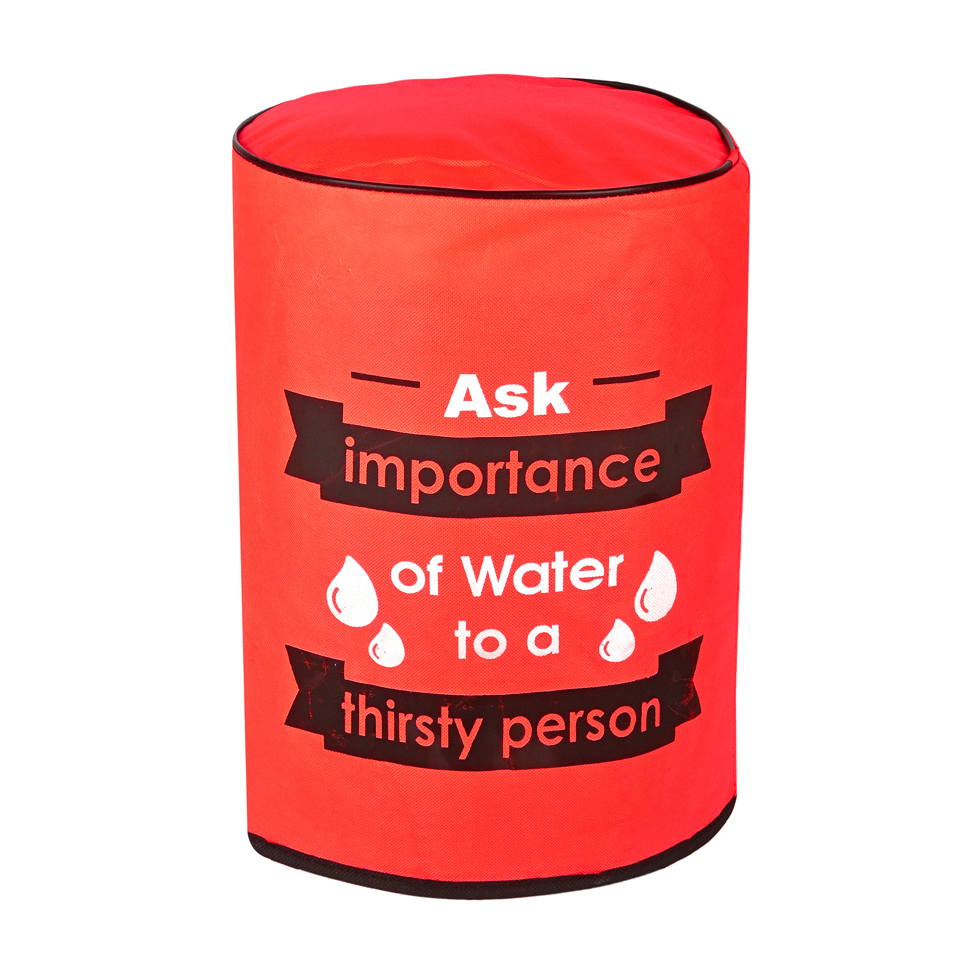 Kuber Industries  Rexine Water Camper Cover with Water Level indicator  Machine Washable Dispenser Bottle Cover - Ideal for Home Office  Hospital  Printed - Red