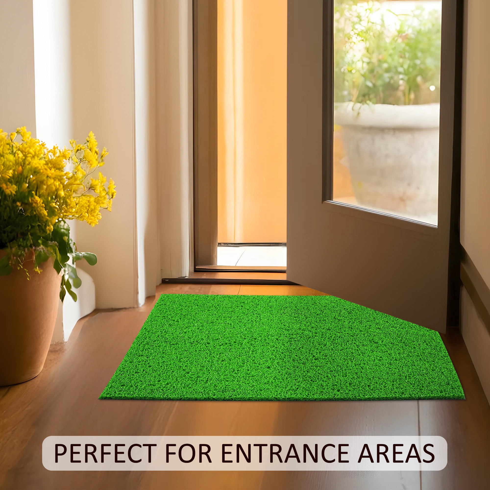 Kuber Industries  Rubber PVC Water Absorbing Front Floor Mat  Door Mats for Home Entrance   Door MatsRugs for Office Bedroom  Kitchen  Anti Slip PaydanFoot Mat  Green