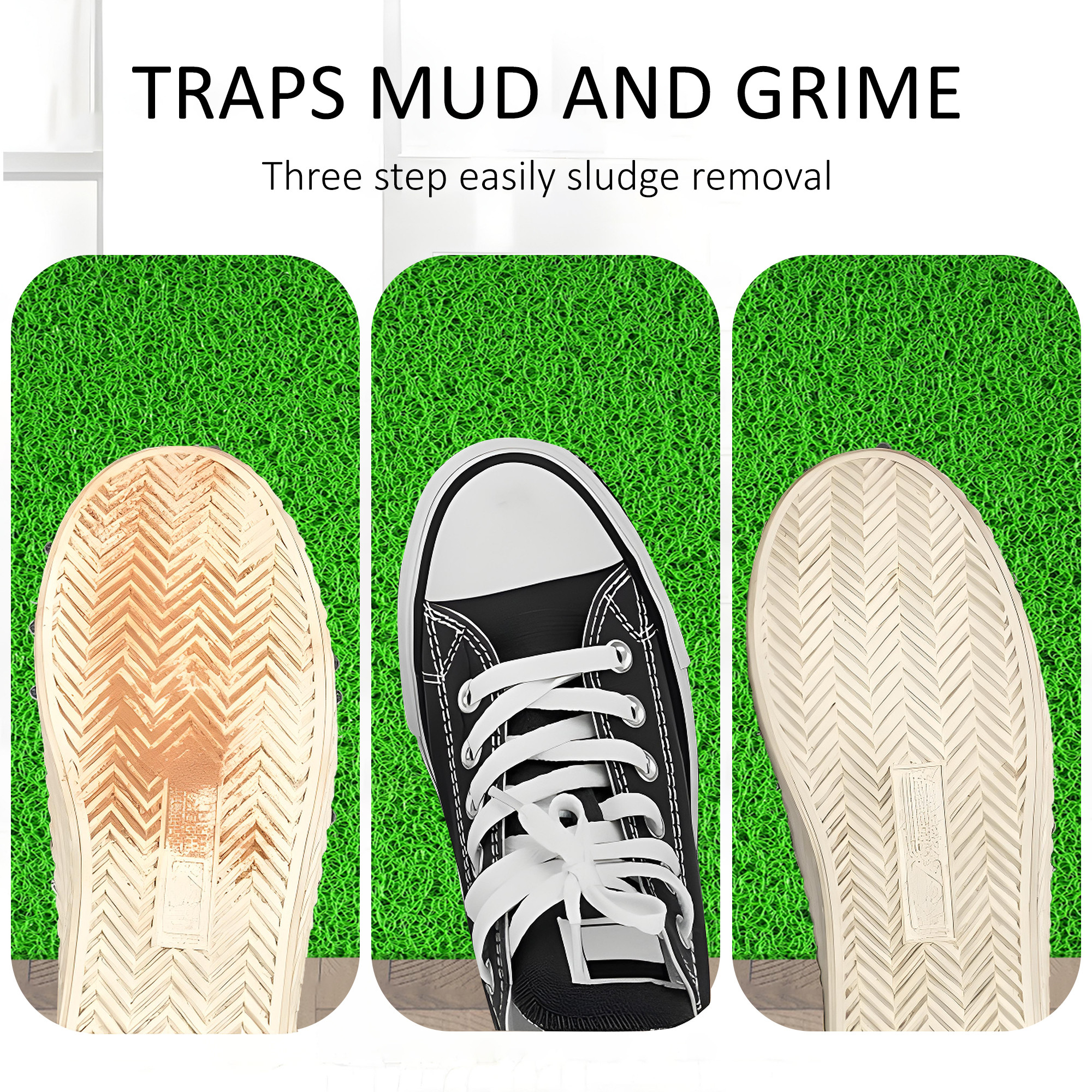 Kuber Industries  Rubber PVC Water Absorbing Front Floor Mat  Door Mats for Home Entrance   Door MatsRugs for Office Bedroom  Kitchen  Anti Slip PaydanFoot Mat  Green