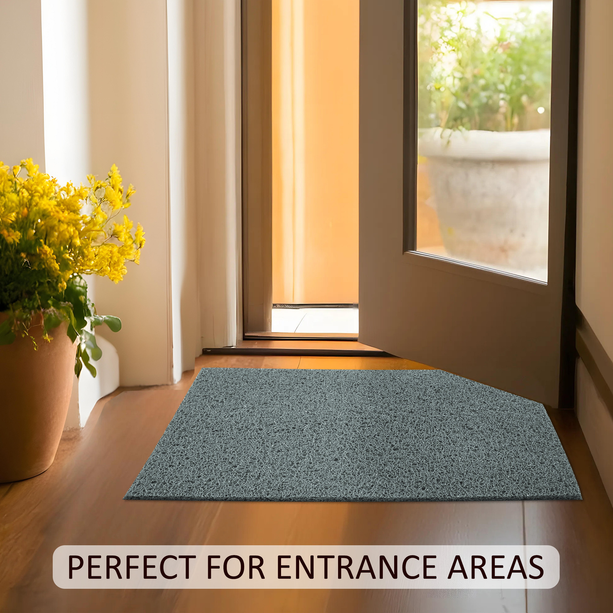 Kuber Industries  Rubber PVC Water Absorbing Front Floor Mat  Door Mats for Home Entrance   Door MatsRugs for Office Bedroom  Kitchen  Anti Slip PaydanFoot Mat  Grey