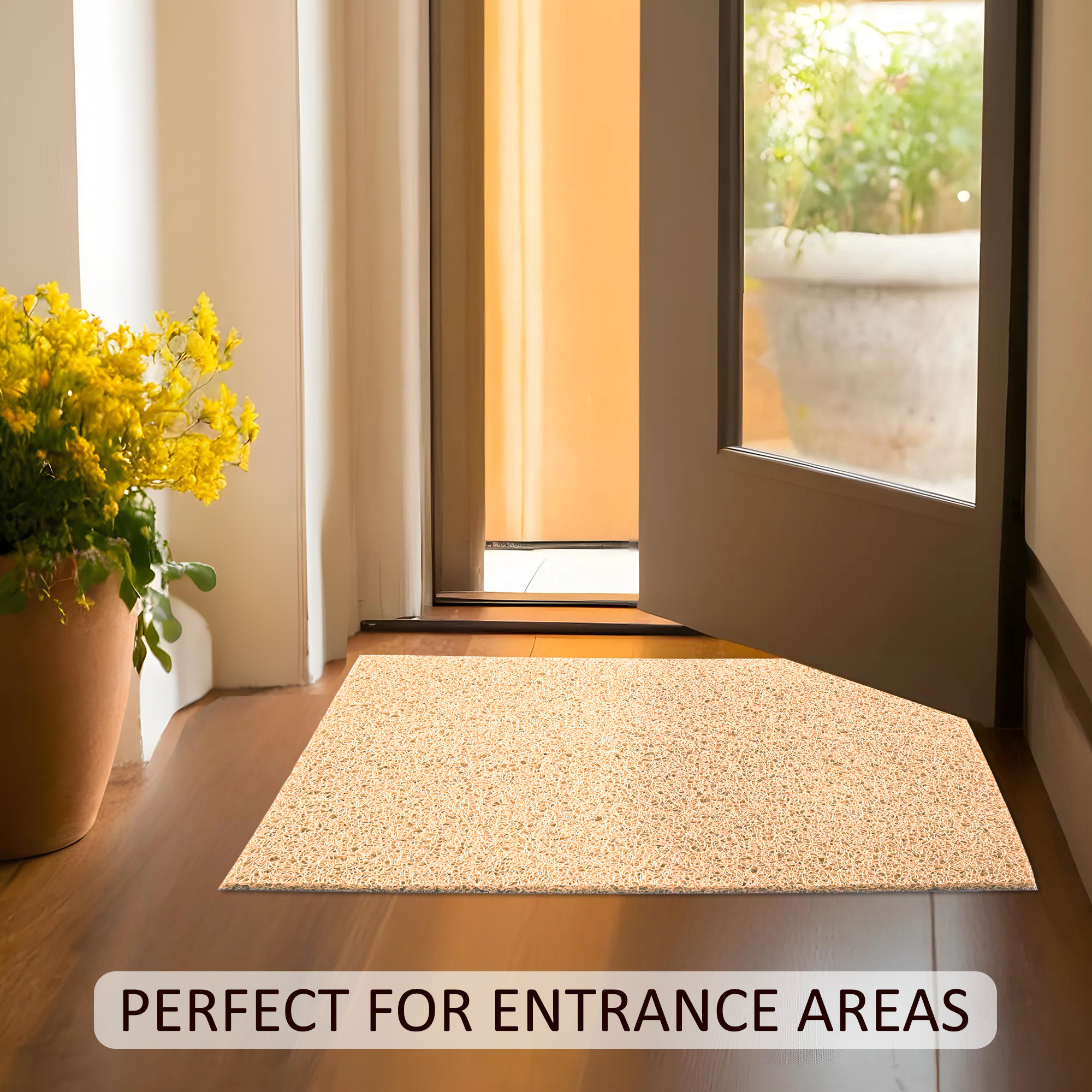 Kuber Industries  Rubber PVC Water Absorbing Front Floor Mat  Door Mats for Home Entrance   Door MatsRugs for Office Bedroom  Kitchen  Anti Slip PaydanFoot Mat  Cream