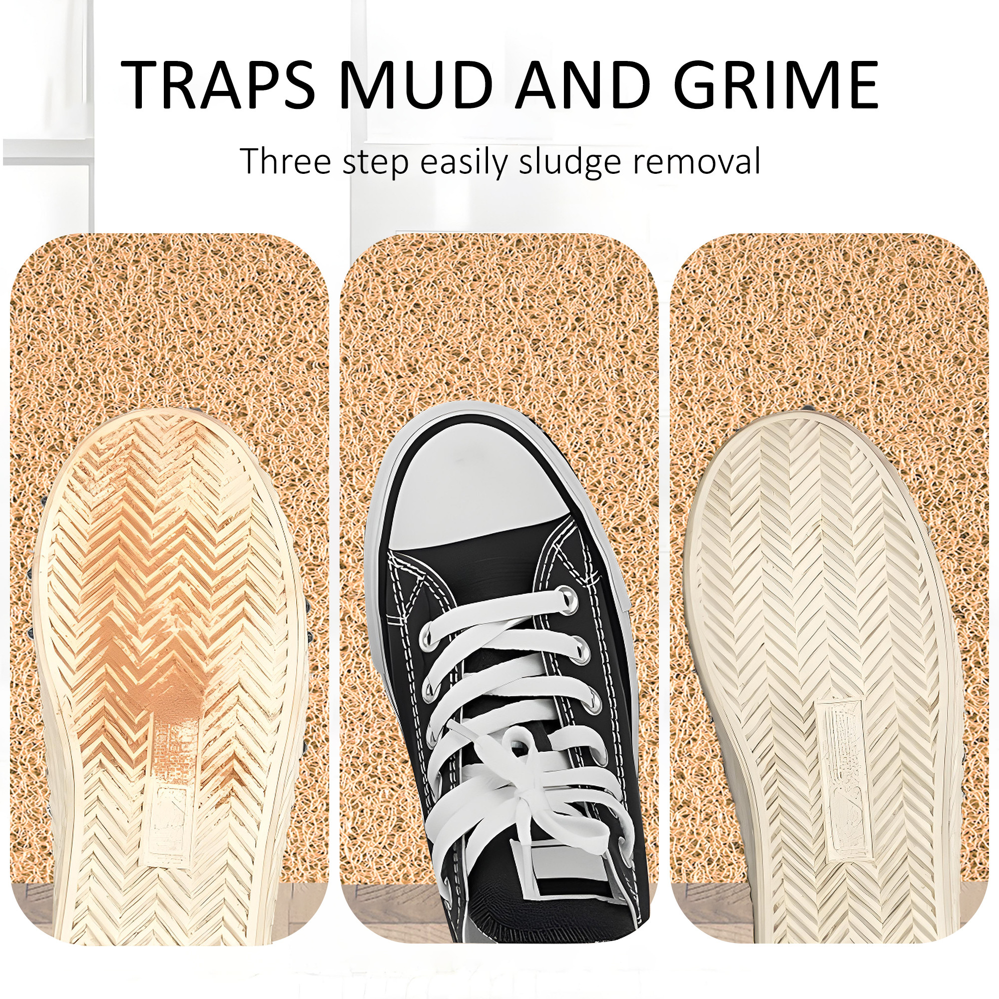 Kuber Industries  Rubber PVC Water Absorbing Front Floor Mat  Door Mats for Home Entrance   Door MatsRugs for Office Bedroom  Kitchen  Anti Slip PaydanFoot Mat  Cream