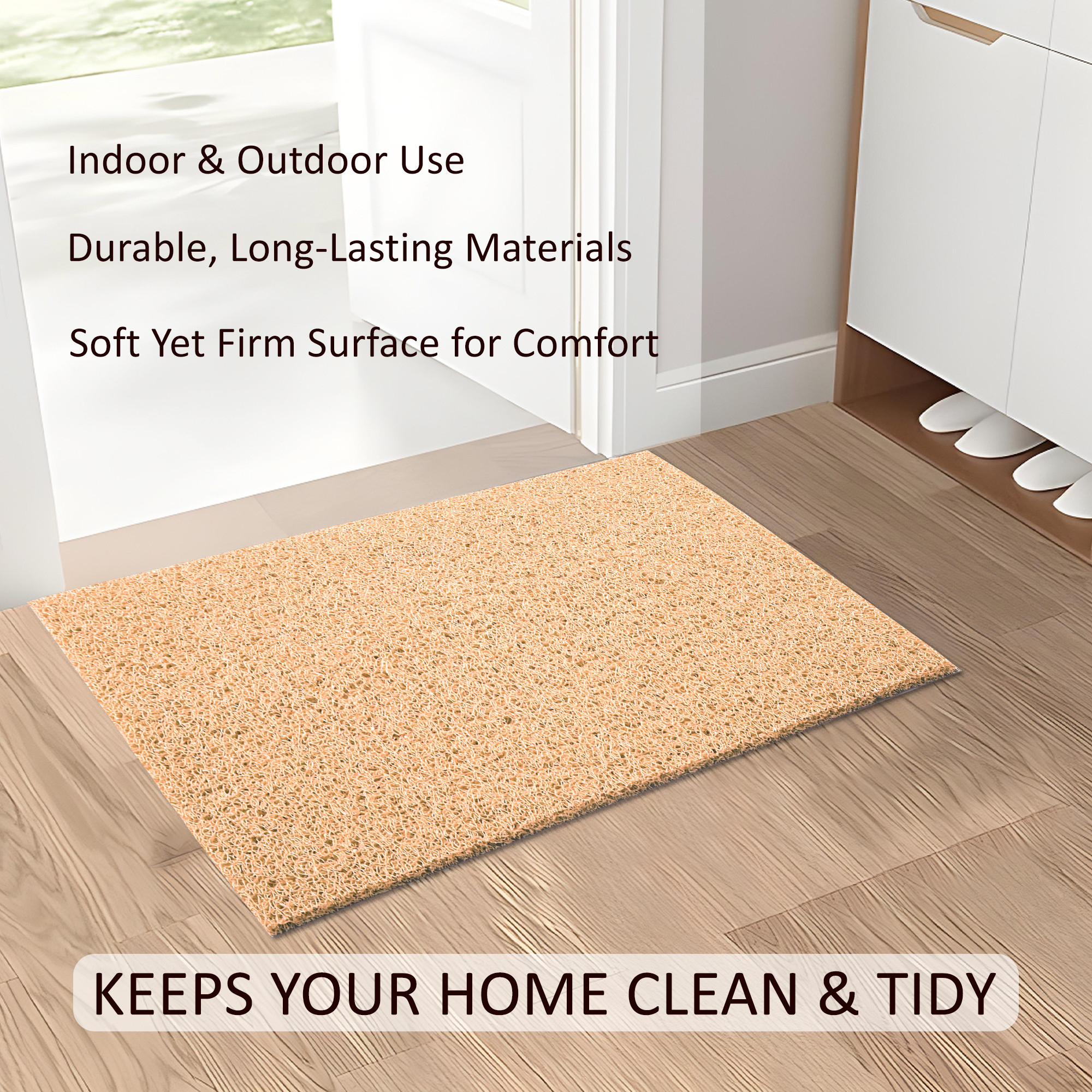 Kuber Industries  Rubber PVC Water Absorbing Front Floor Mat  Door Mats for Home Entrance   Door MatsRugs for Office Bedroom  Kitchen  Anti Slip PaydanFoot Mat  Cream