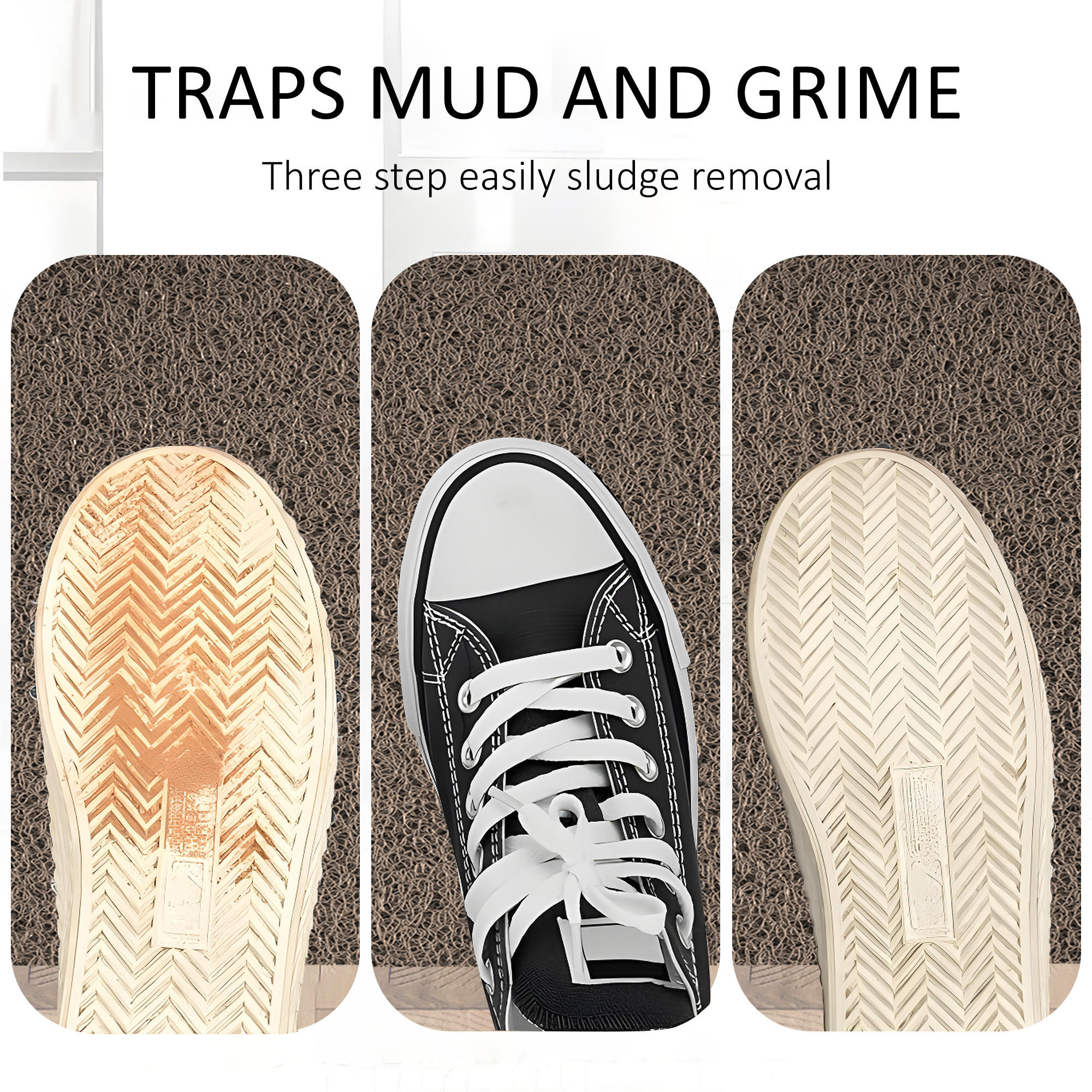 Kuber Industries  Rubber PVC Water Absorbing Front Floor Mat  Door Mats for Home Entrance   Door MatsRugs for Office Bedroom  Kitchen  Anti Slip PaydanFoot Mat  Brown