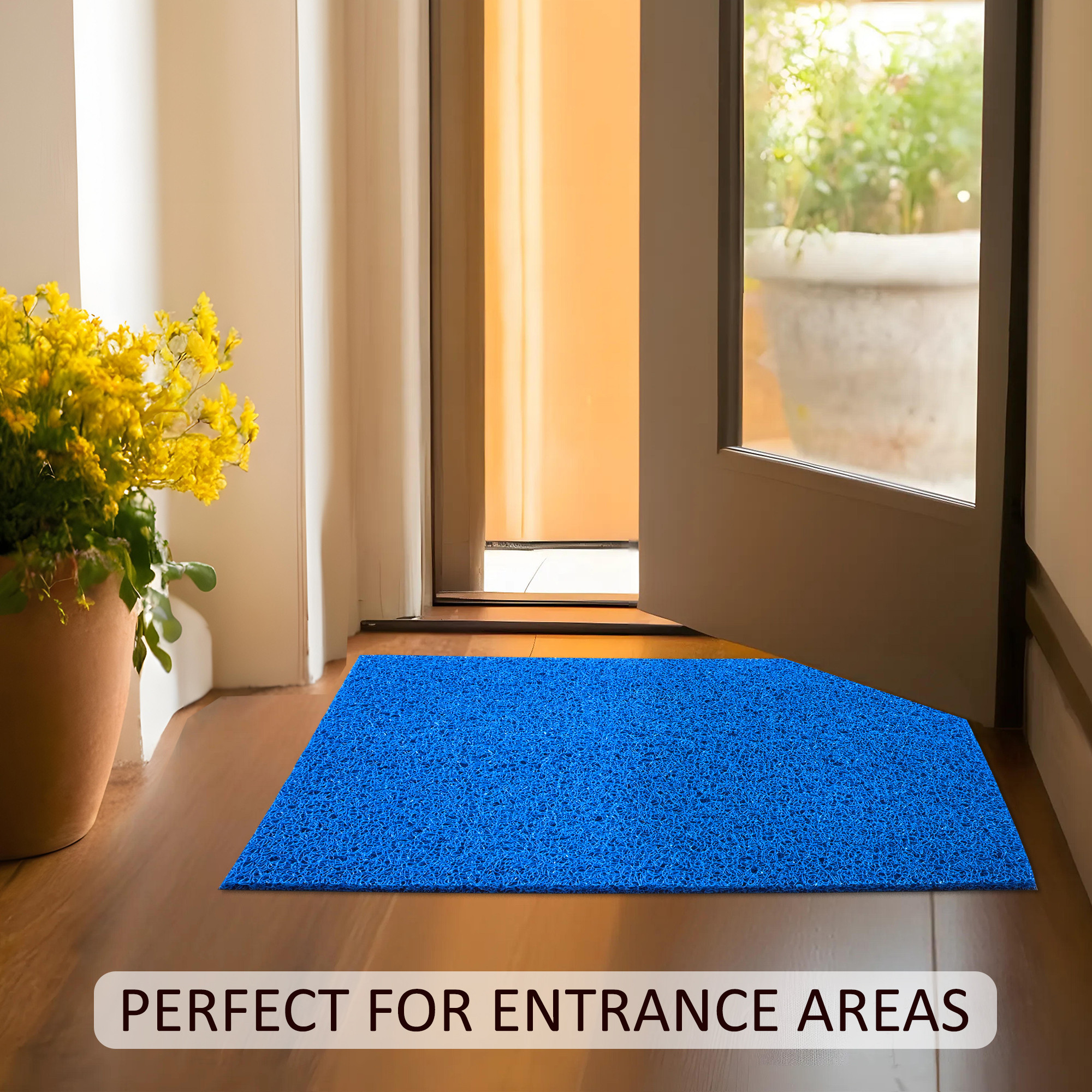 Kuber Industries  Rubber PVC Water Absorbing Front Floor Mat  Door Mats for Home Entrance   Door MatsRugs for Office Bedroom  Kitchen  Anti Slip PaydanFoot Mat  Blue