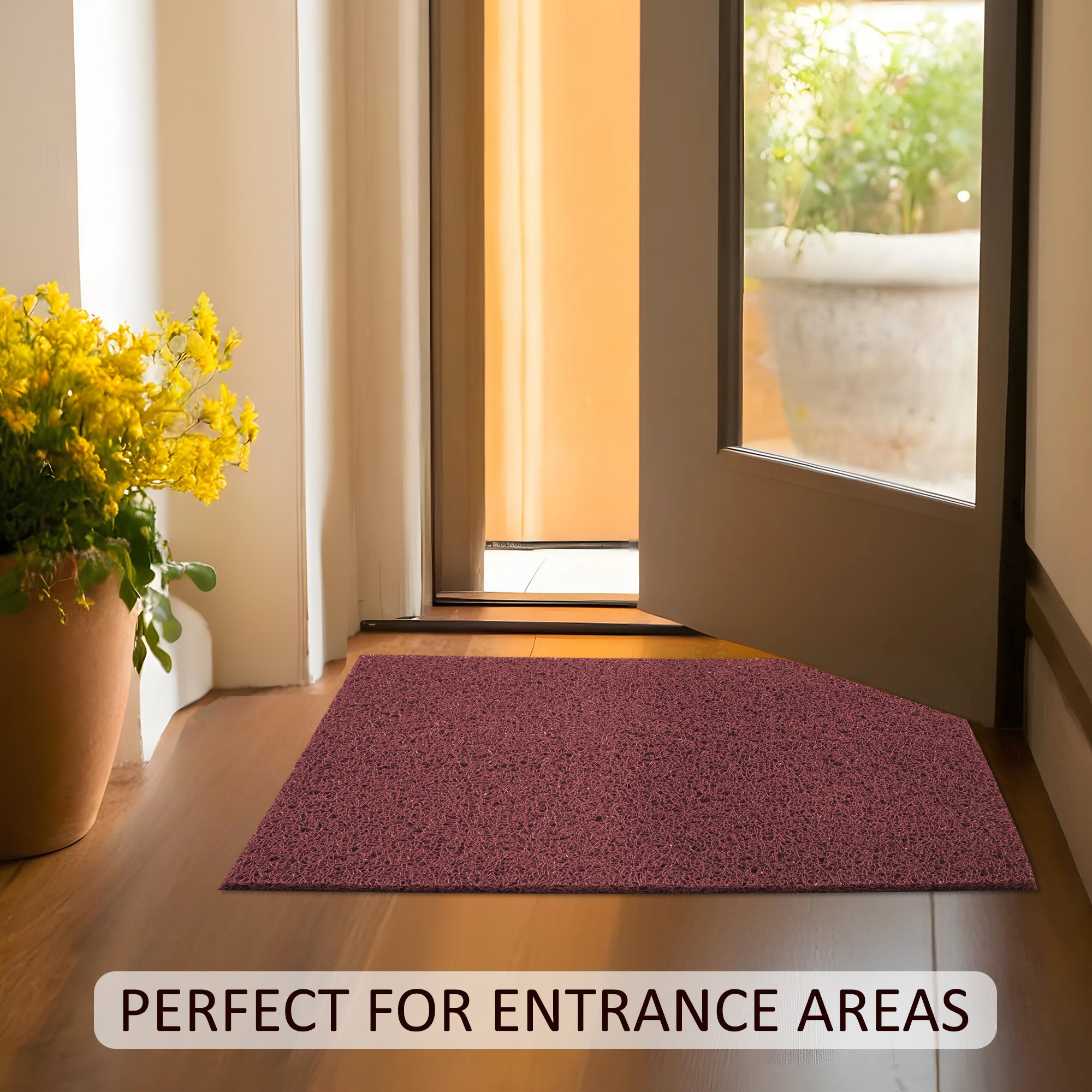 Kuber Industries  Rubber PVC Water Absorbing Front Floor Mat  Door Mats for Home Entrance   Door MatsRugs for Office Bedroom  Kitchen  Anti Slip PaydanFoot Mat  Maroon