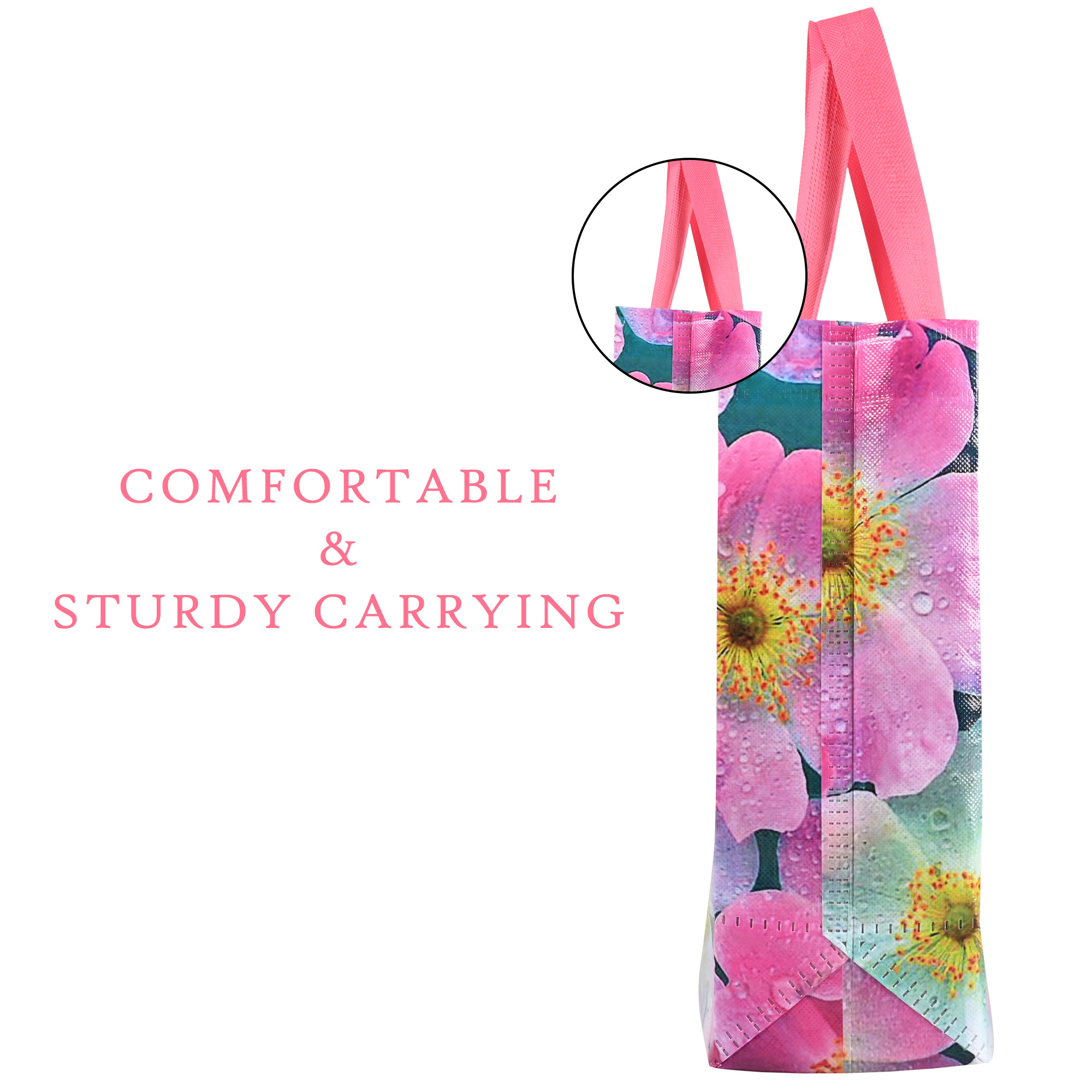 Kuber Industries  Shopping Bags  PVC Lunch Handbags  Reusable Bags for Shopping-Lunch-Grocery-Vegetables  Multi-Purpose Shopping Bags  Sunflower Carry Bags  Multicolor