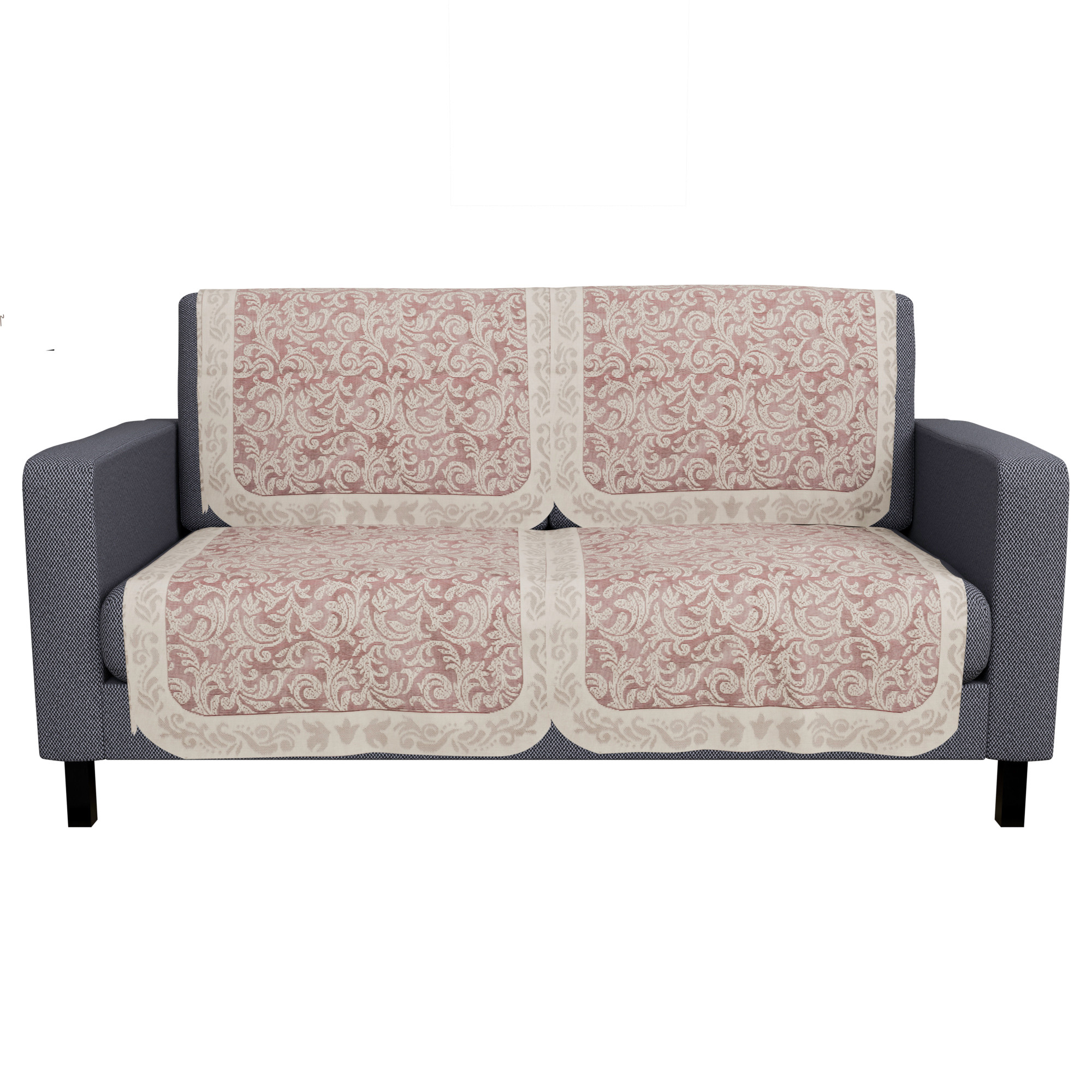 Kuber Industries  Sofa Set Cover  Sofa Slipcover Protector for Home Living Room Hall  Office Couch  Net Leaf Design- Maroon