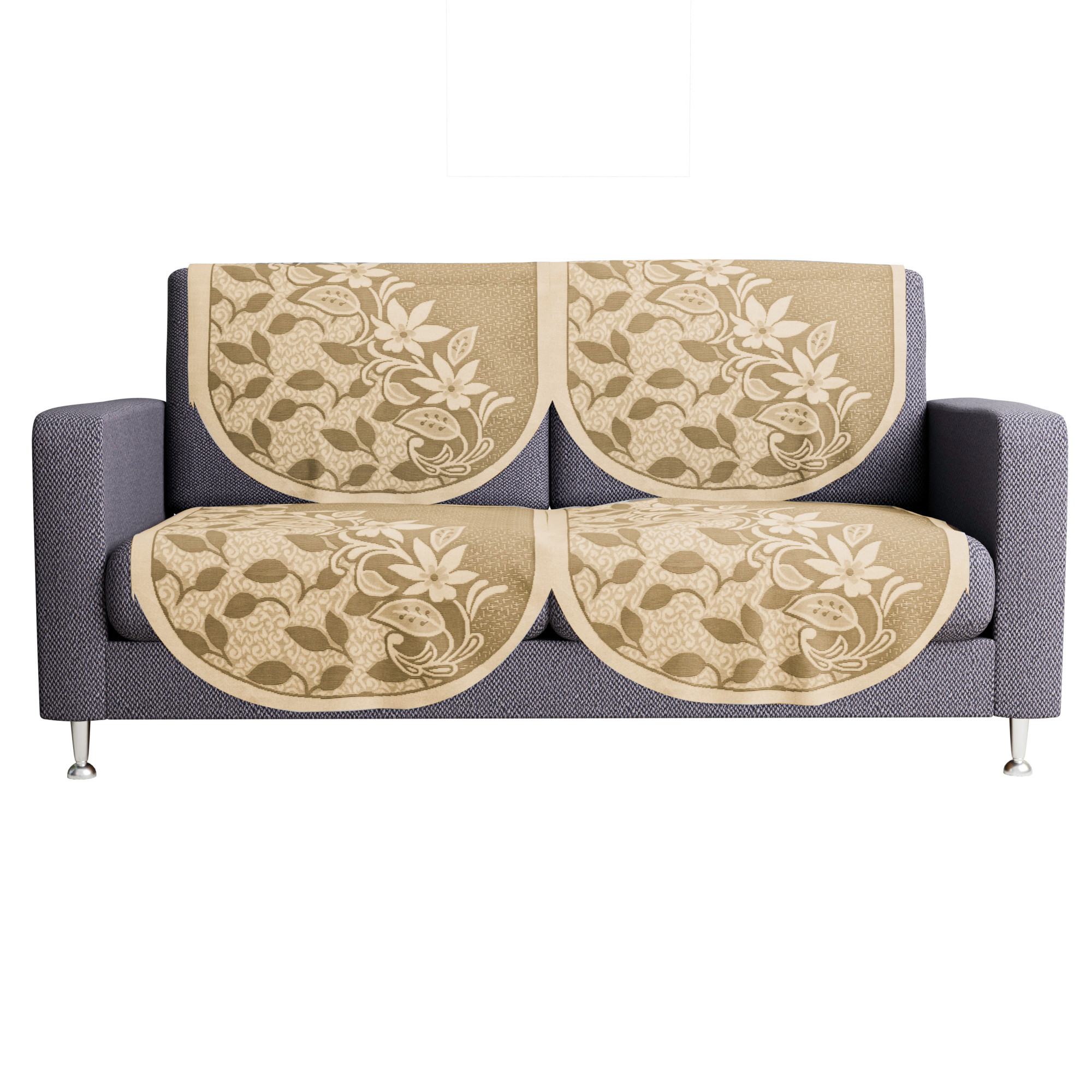 Kuber Industries  Sofa Set Cover  Sofa Slipcover Protector for Home Living Room Hall  Office Couch  S21 Flower Net - Grey
