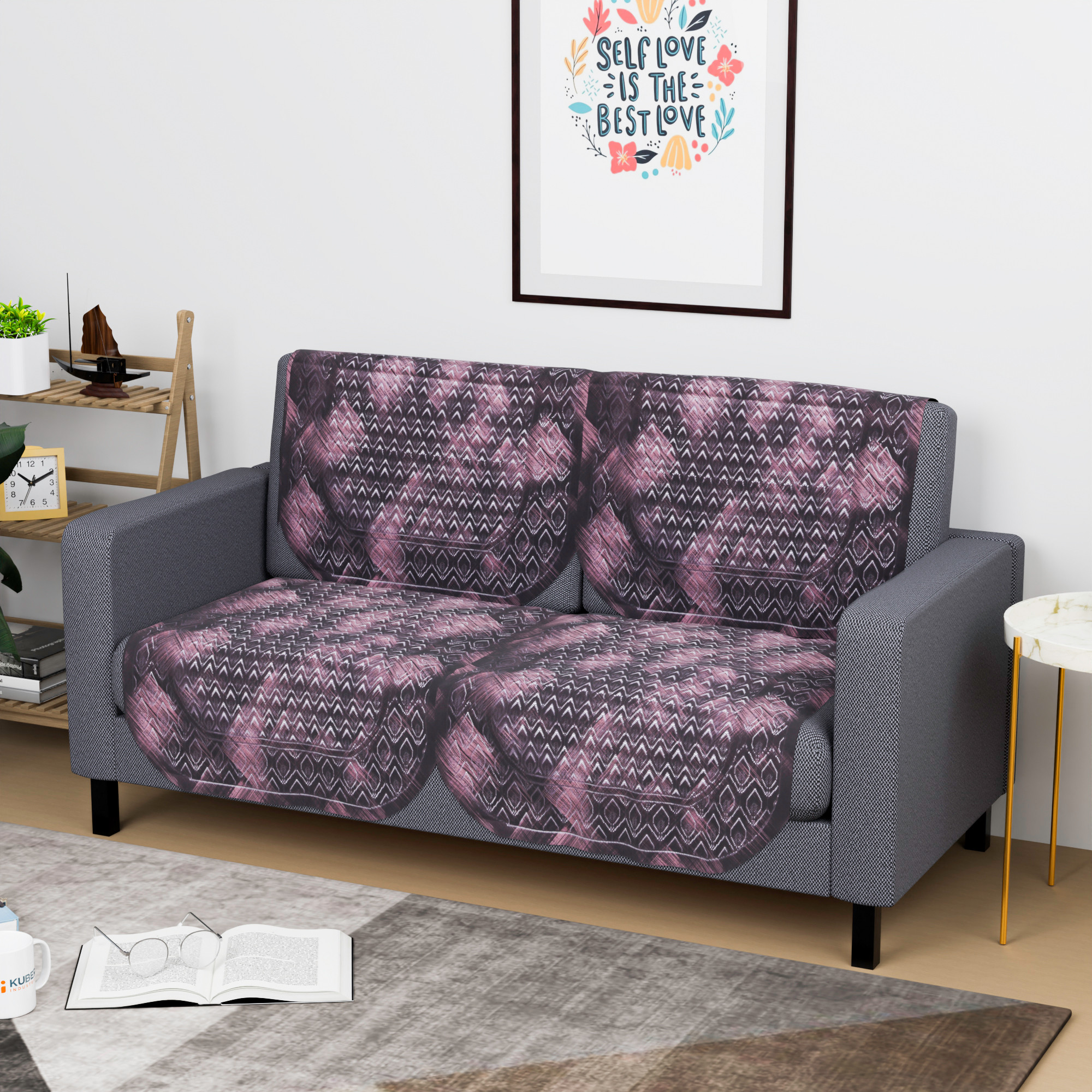 Kuber Industries  Sofa Set Cover  Sofa Slipcover Protector for Home Living Room Hall  Office Couch  Shaded Venus - Brown