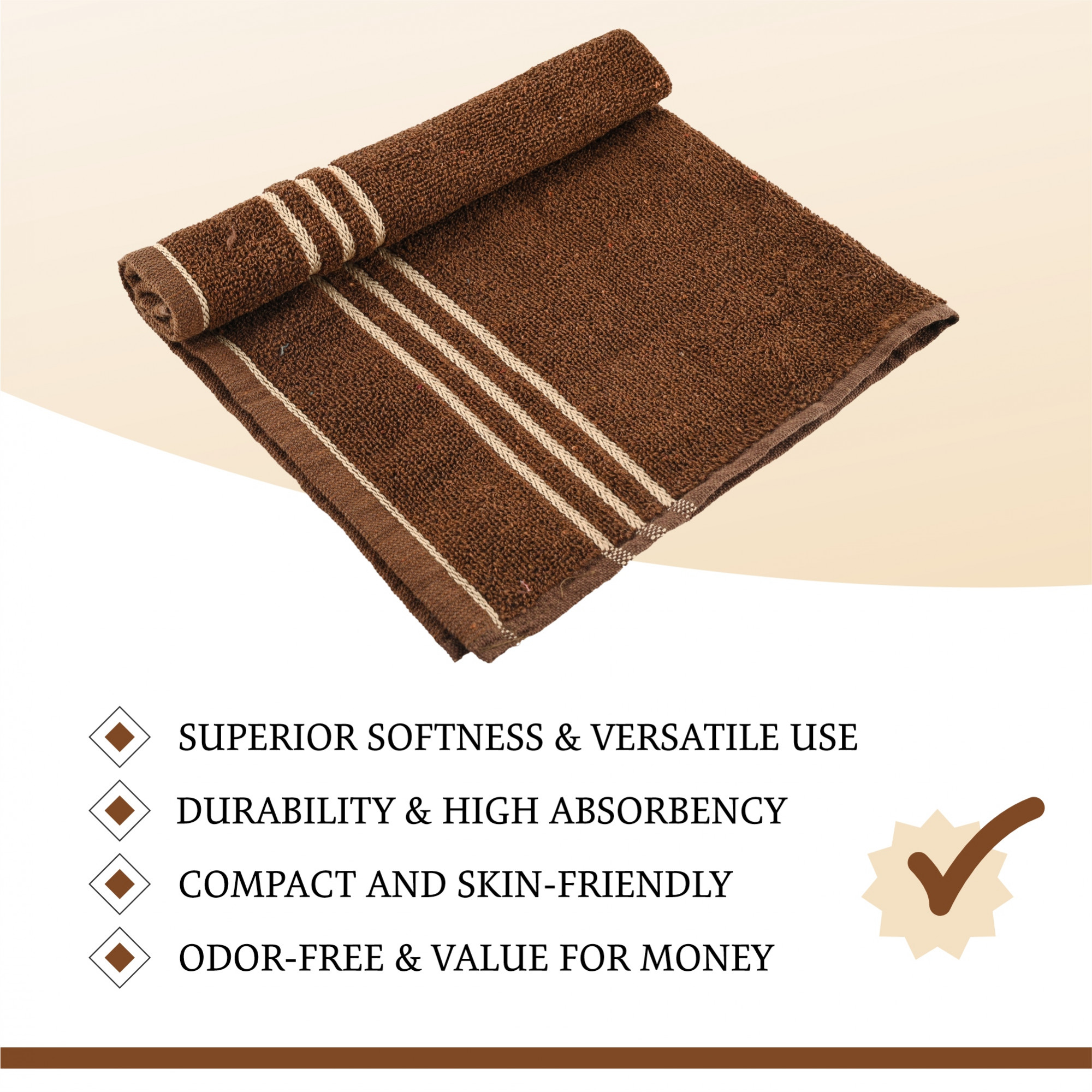 Kuber Industries  Soft Cotton Face Towels For Men  WomenLadies  Easily Washable  Pocket Towels  Workout Gym Napkins For Men - Dark Brown