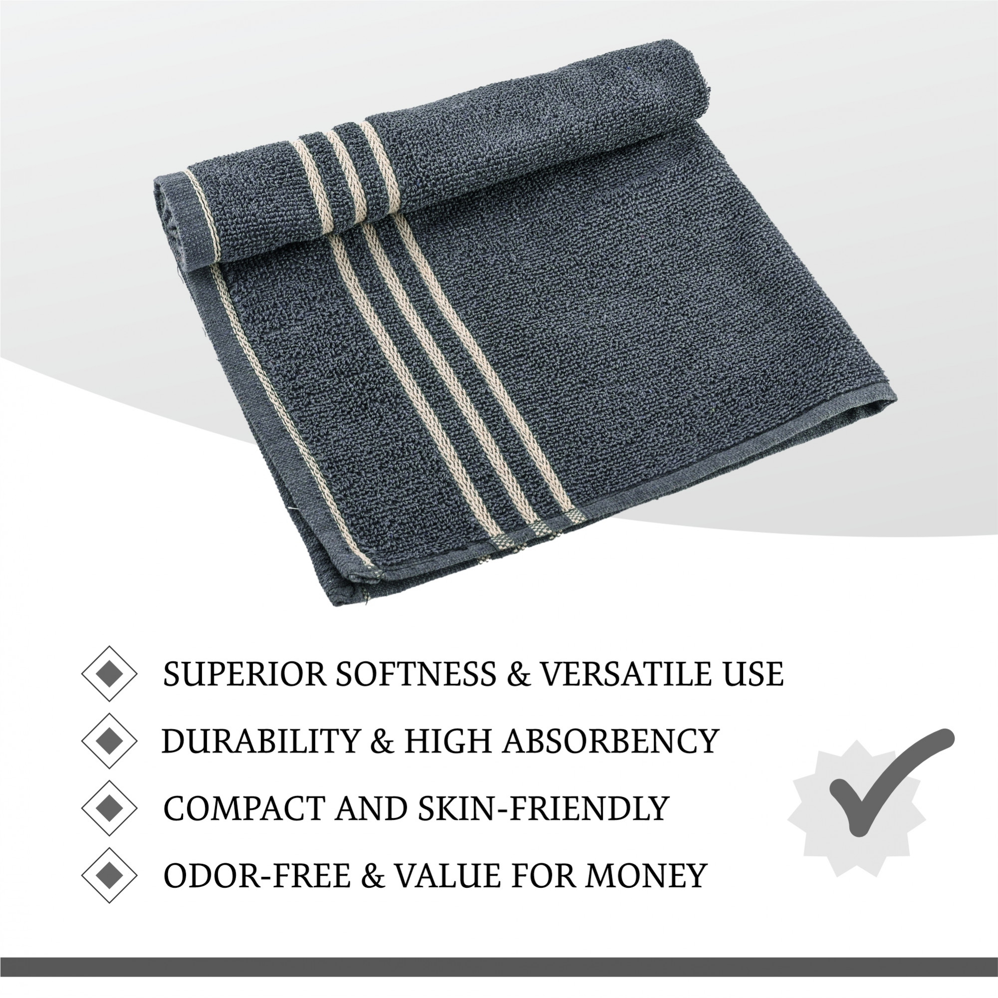 Kuber Industries  Soft Cotton Face Towels For Men  WomenLadies  Easily Washable  Pocket Towels  Workout Gym Napkins For Men - Dark Grey