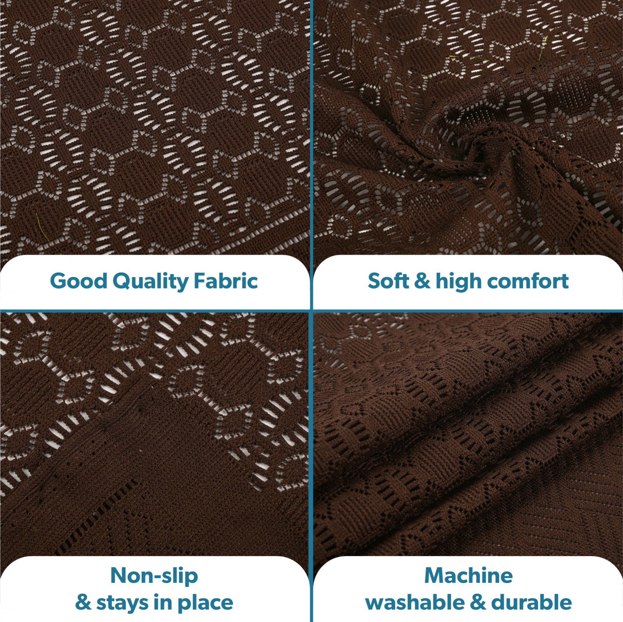 Kuber Industries  Soft Stylish  Durable Cotton Sofa Covers   Aesthetic Sofa ProtectorMat  Slipcover for Hall Living Room  Office  Galaxy 1704 - Dark Brown