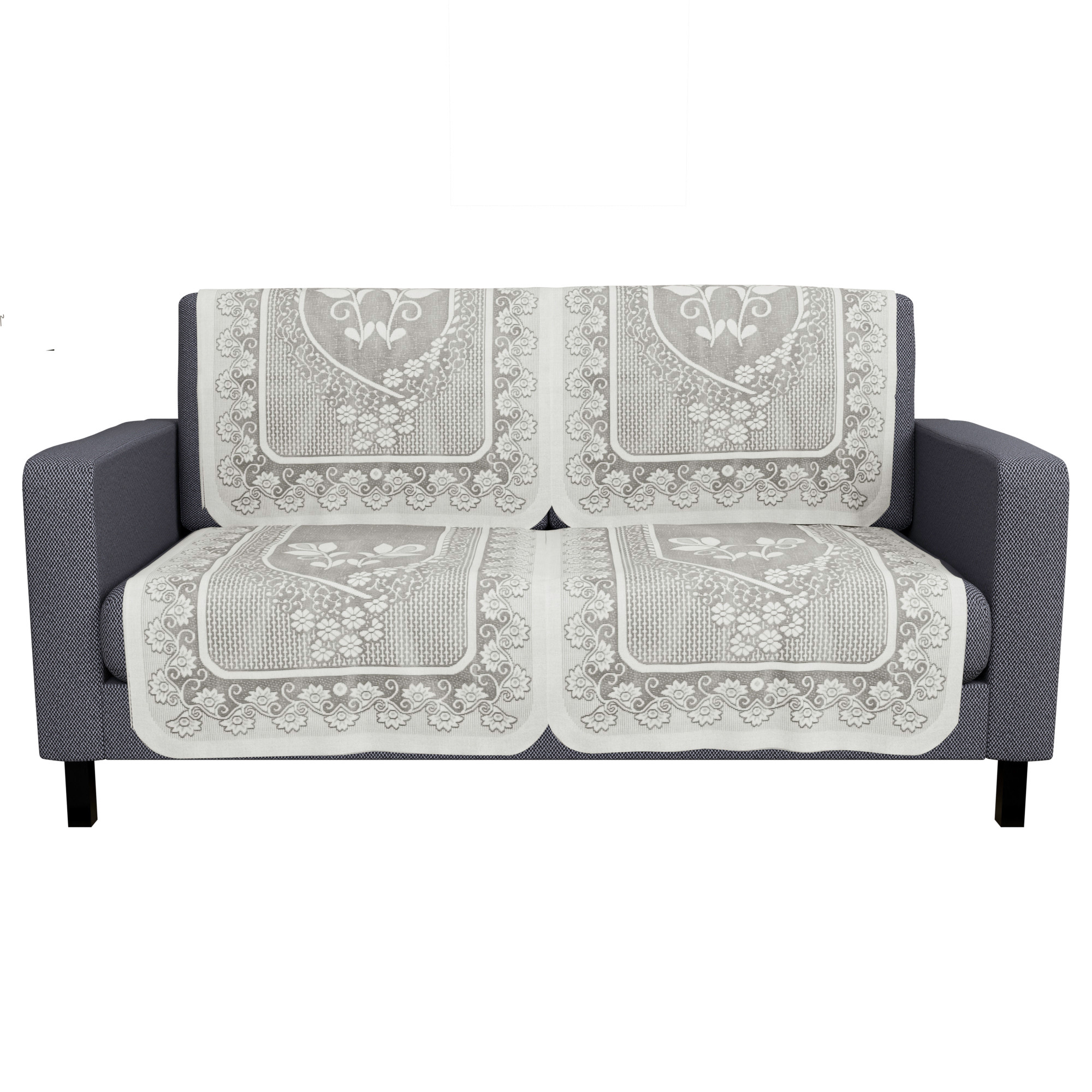 Kuber Industries  Stylish  Durable Cotton Sofa Covers   Aesthetic Sofa ProtectorMat  Slipcover for Hall Living Room  Office  Flower S19 Design- Cream