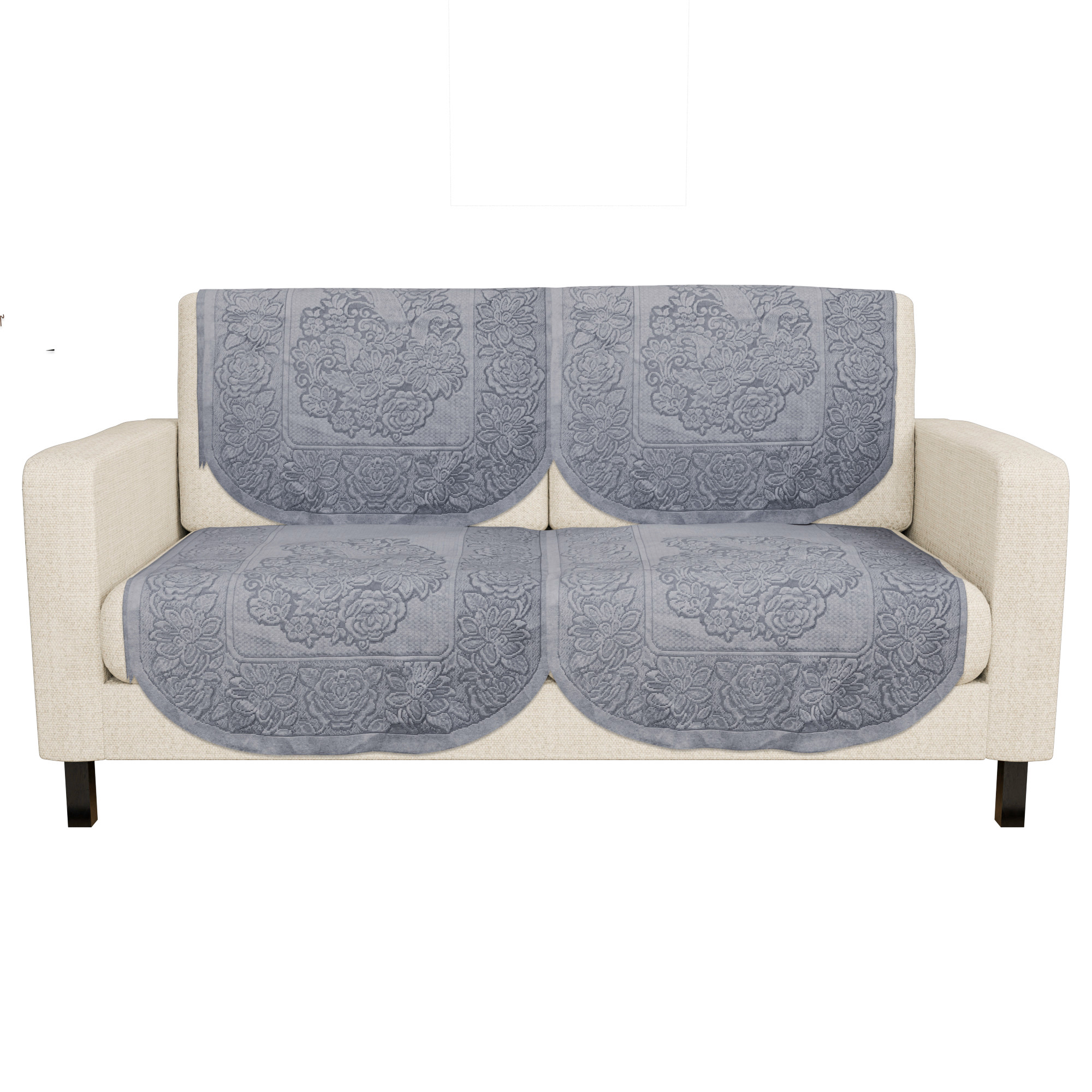 Kuber Industries  Stylish  Durable Cotton Sofa Covers   Aesthetic Sofa ProtectorMat  Slipcover for Hall Living Room  Office  Sunshine - Grey